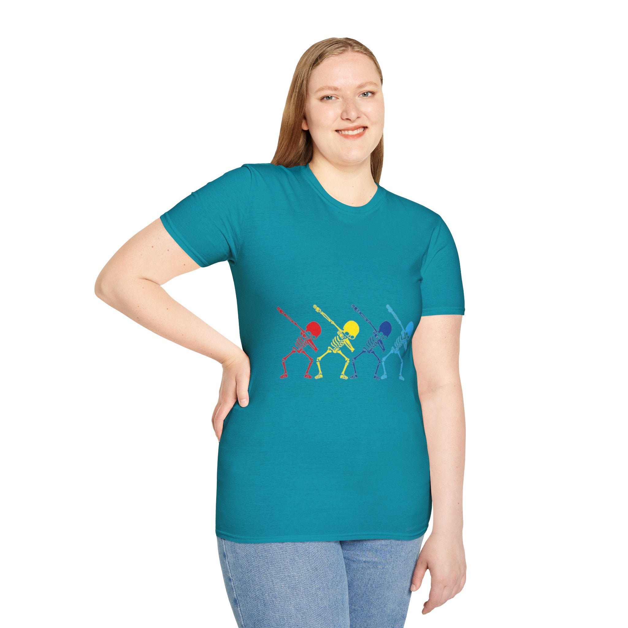 Dabbing Halloween Skeleton Dance Unisex Softstyle T-Shirt