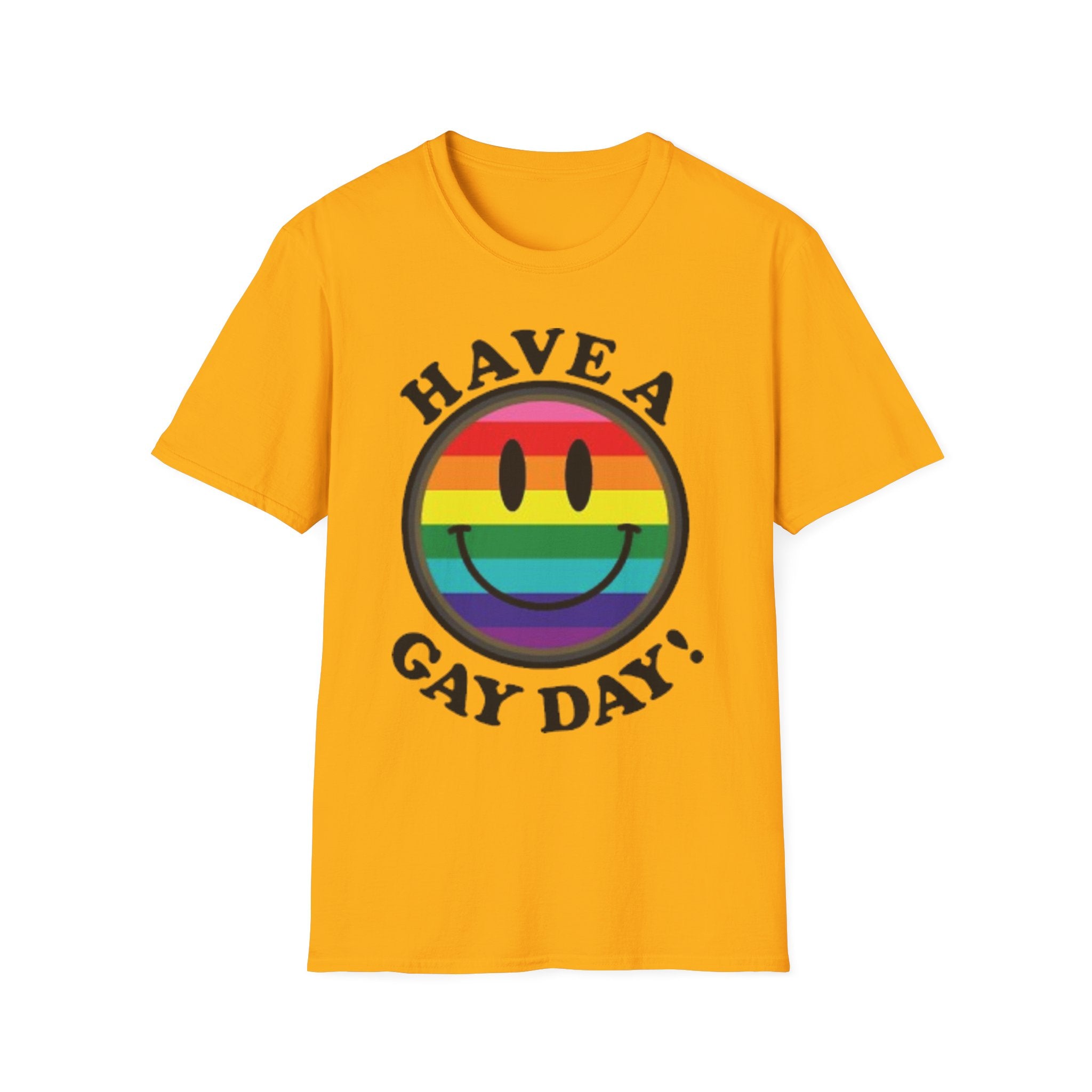 Have A Gay Day Rainbow Smile Unisex Softstyle T-Shirt