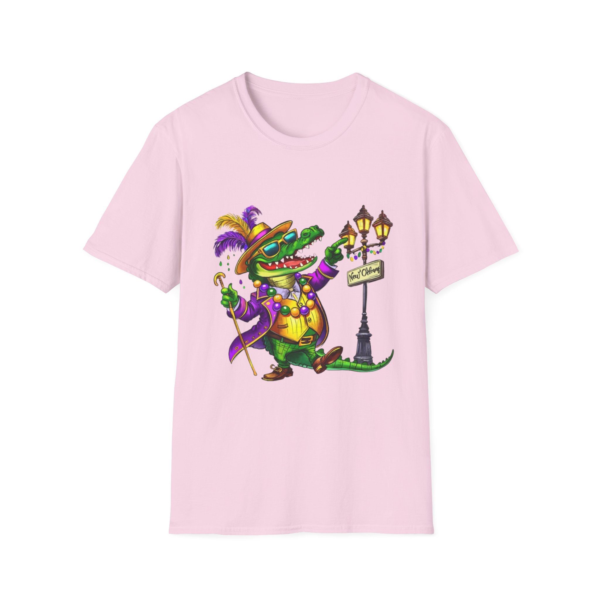 Mardi Gras Gator Unisex Softstyle T-Shirt