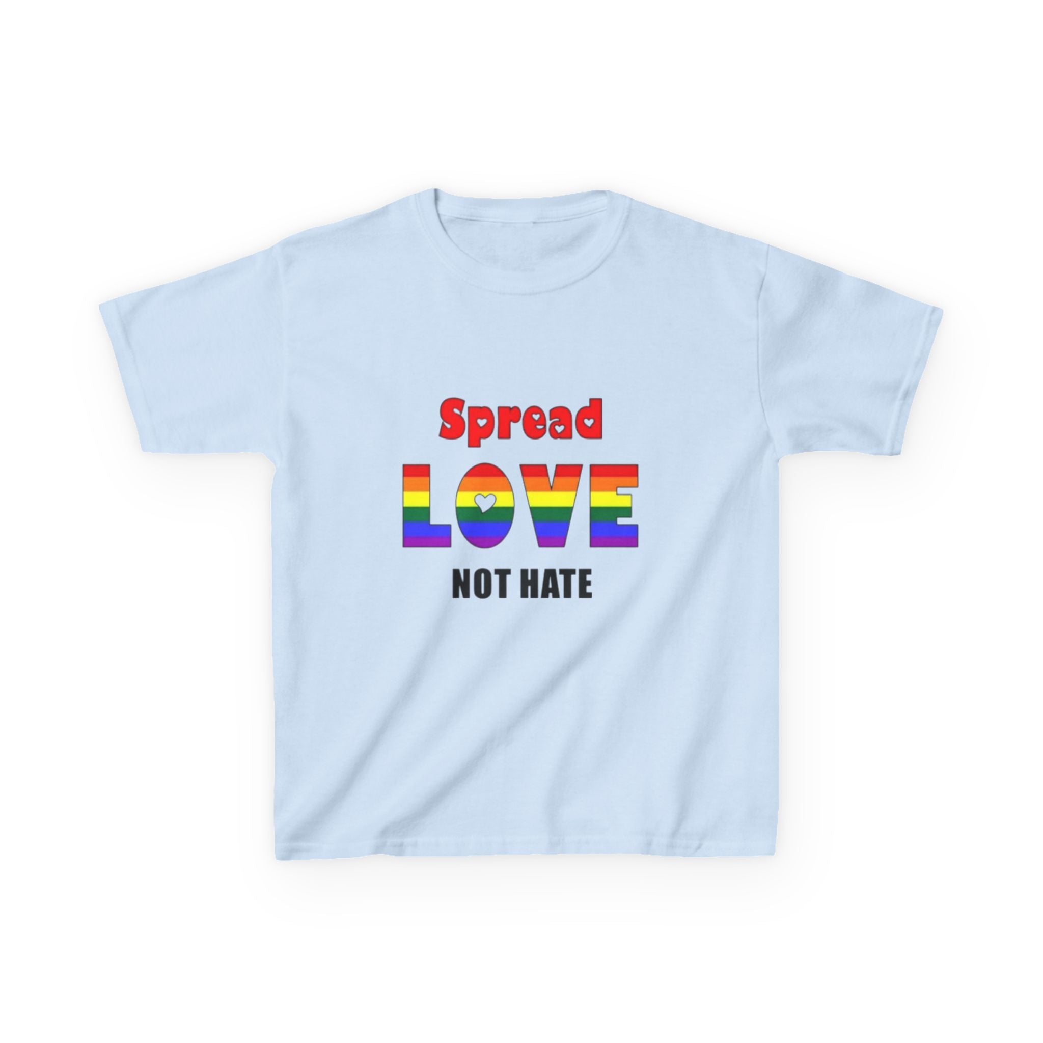 Kids Spread Love Not Hate Heavy Cotton T-Shirt