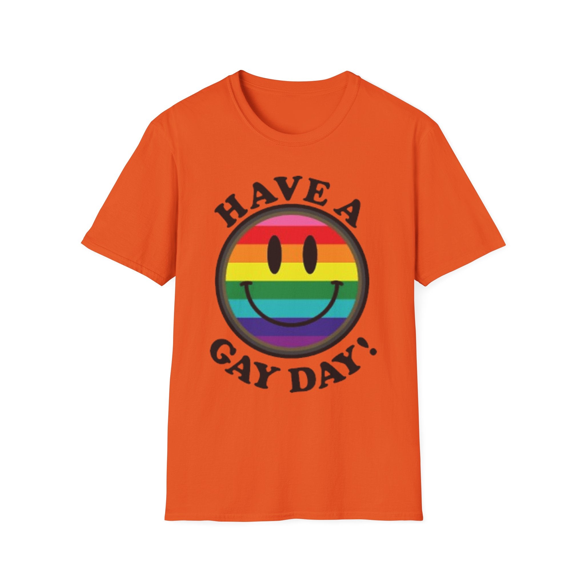 Have A Gay Day Rainbow Smile Unisex Softstyle T-Shirt