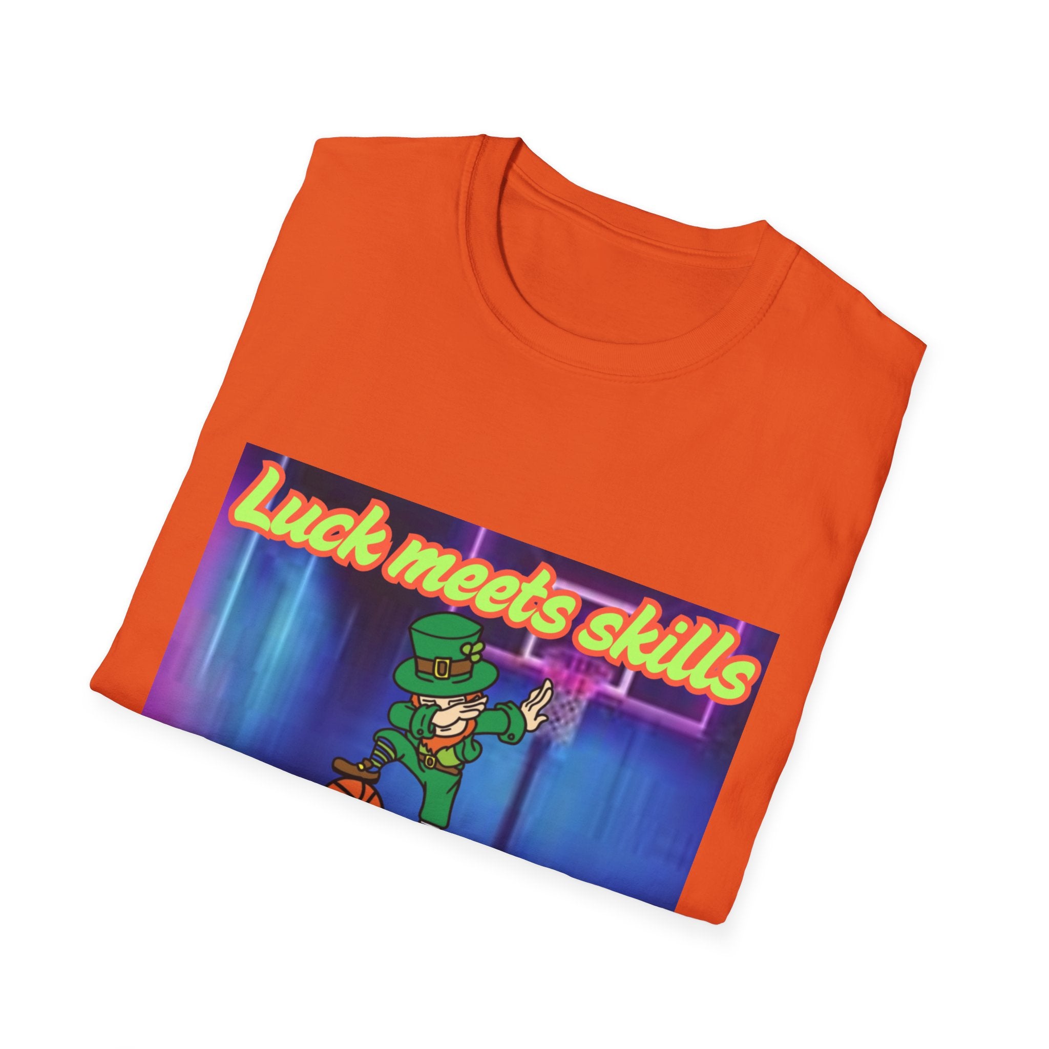 Luck Meets Skills Dabbing Into A Slam Dunk! Unisex Softstyle T-Shirt
