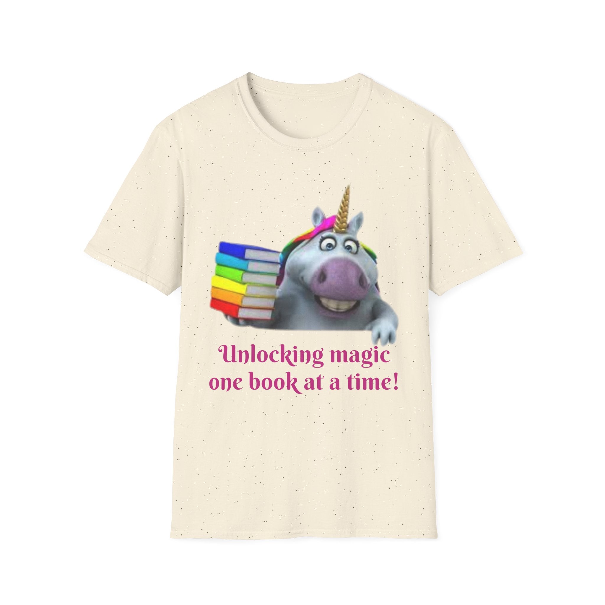 Unlocking Magic, One Book At A Time! Unicorn Unisex Softstyle T-Shirt