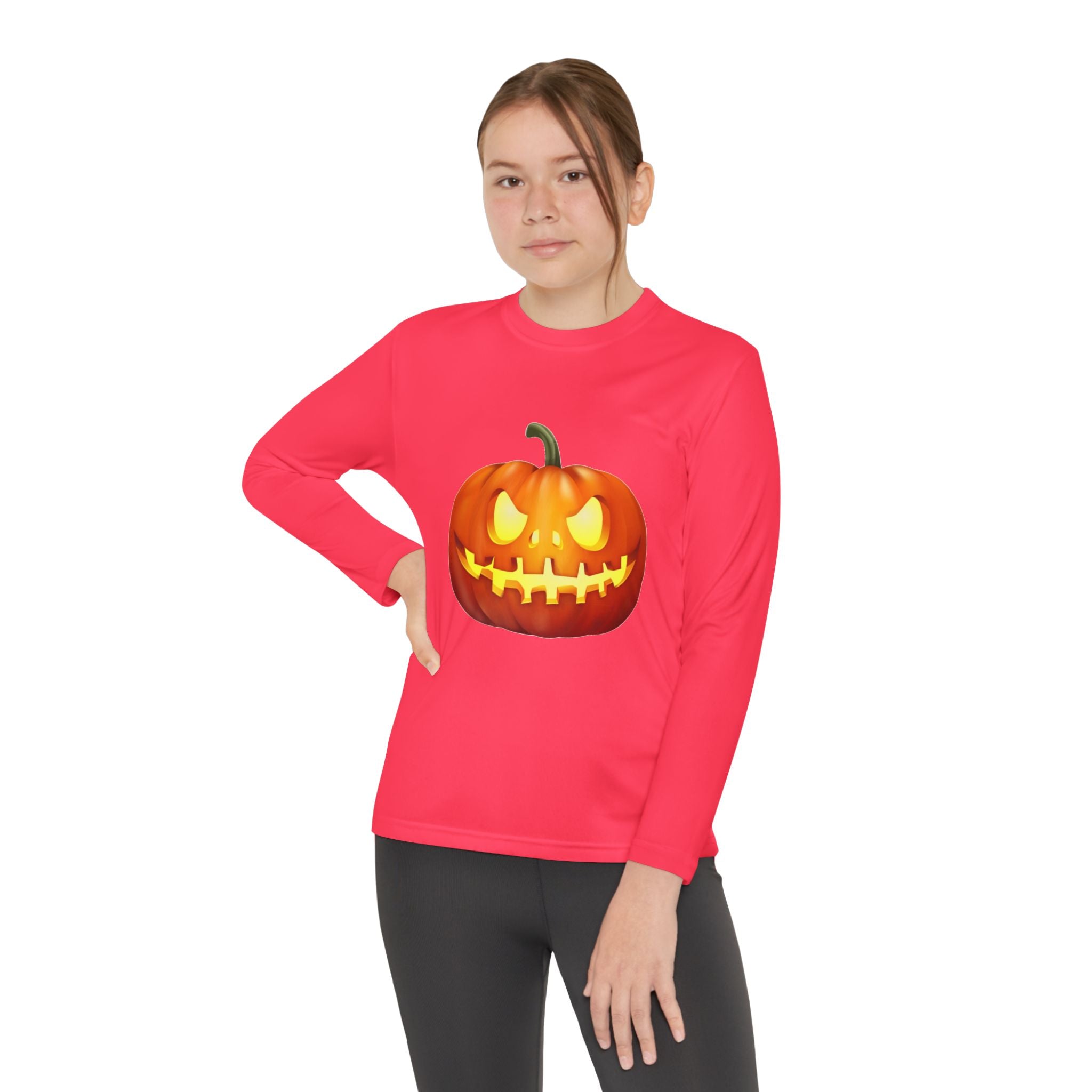 Halloween Pumpkin Youth Long Sleeve Competitor T-Shirt