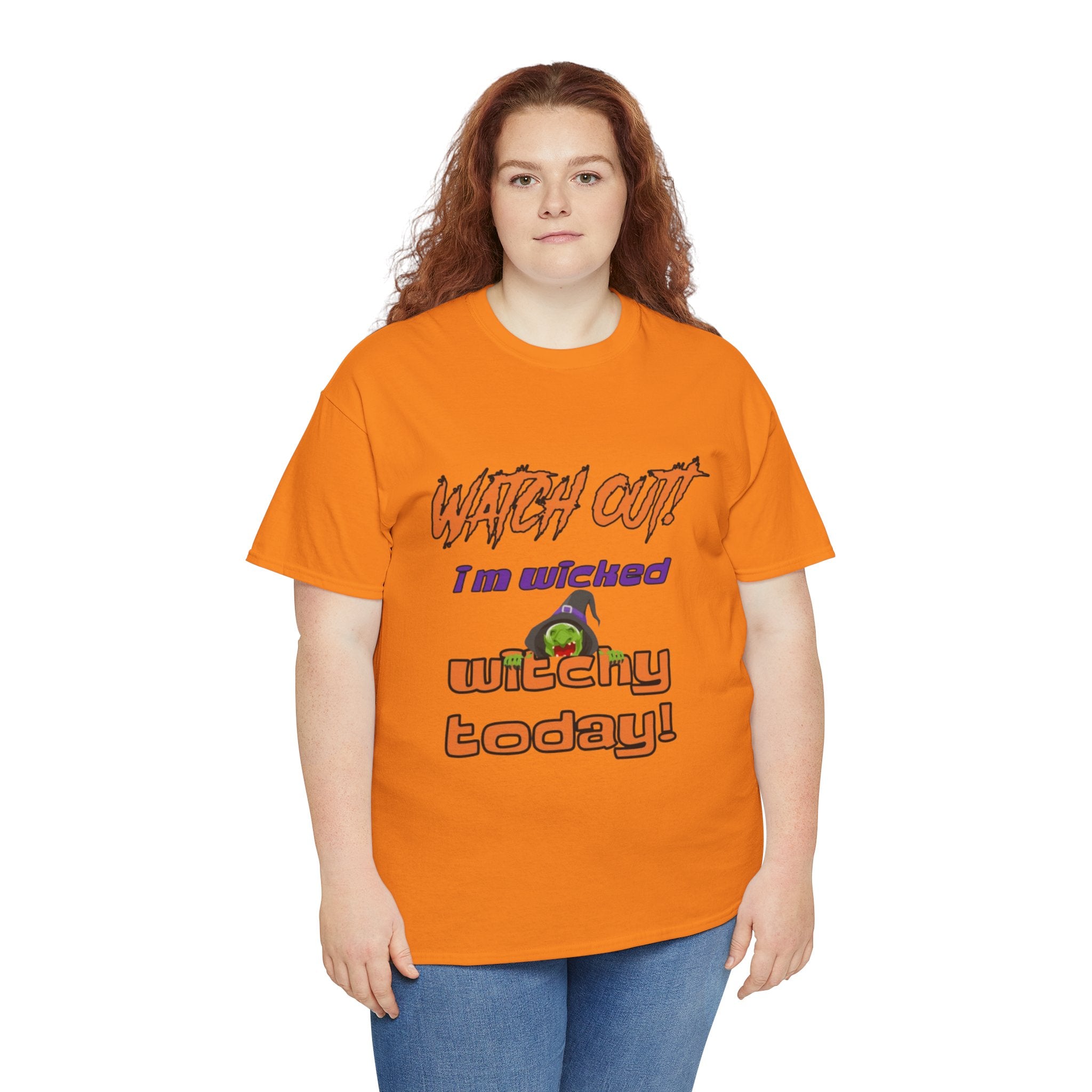 Watch Out I'm Wicked Witchy Today Halloween Unisex Heavy Cotton T-Shirt