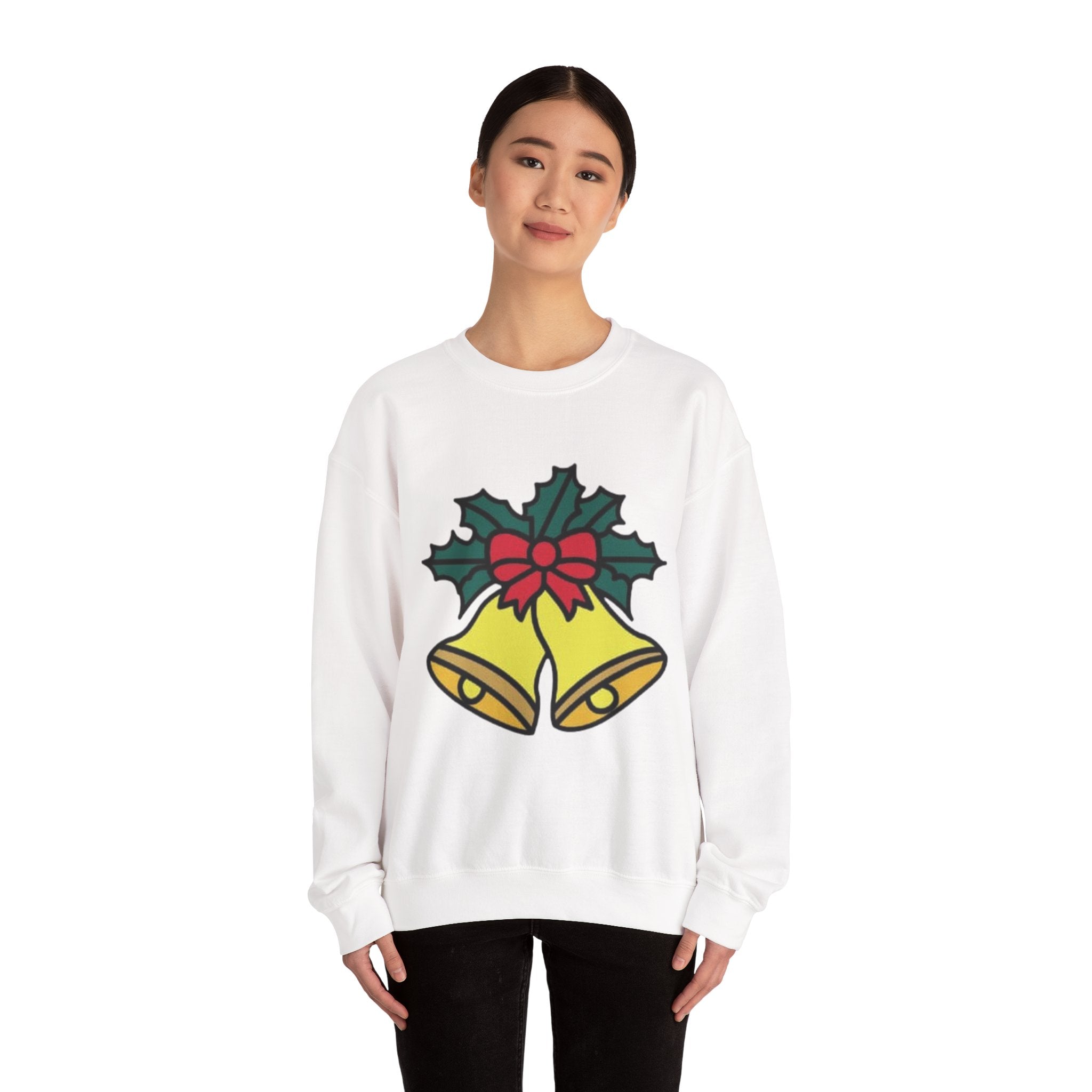 Festive Holiday Bells & Holly Unisex Heavy Blend™ Crewneck Sweatshirt