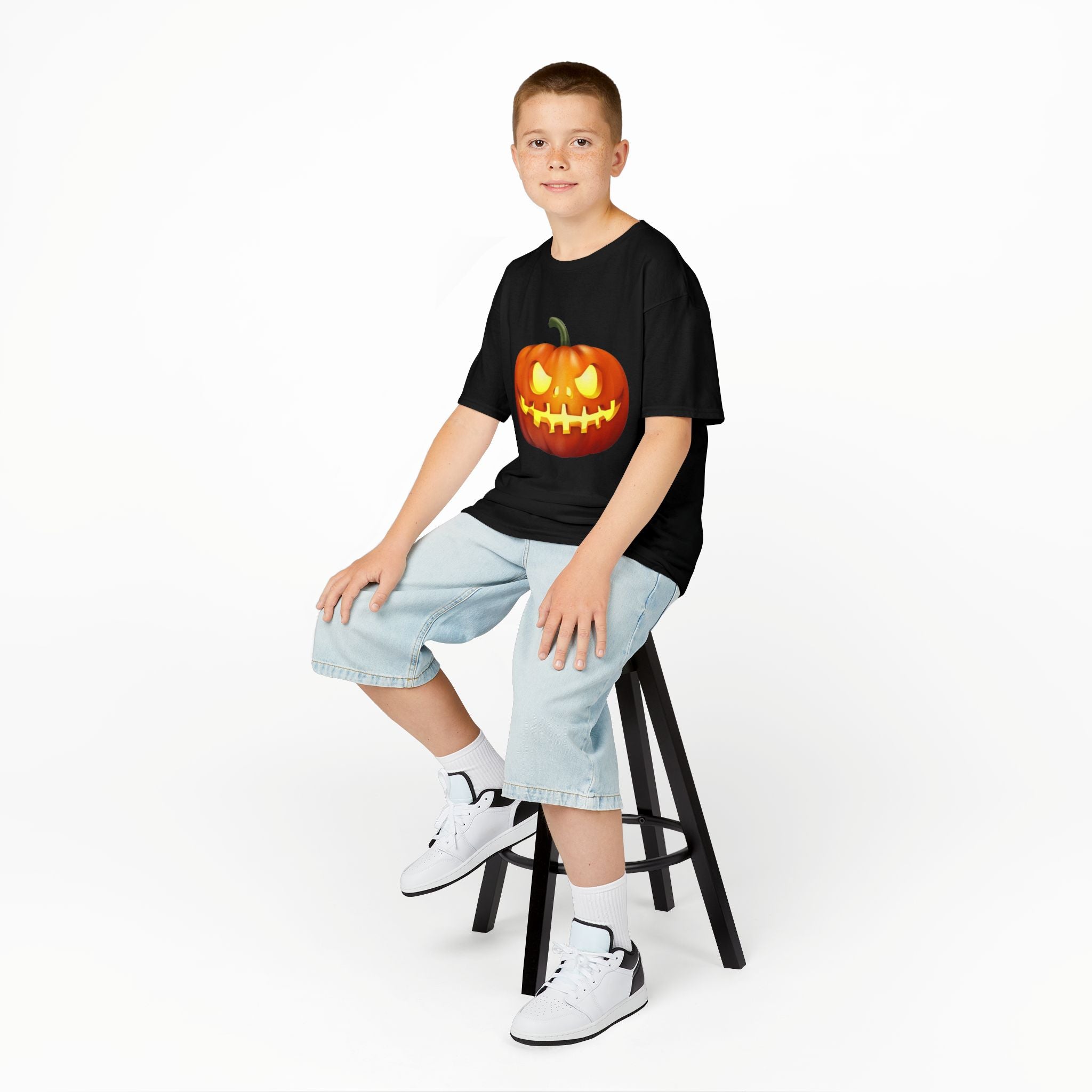 Halloween Pumpkin Kids Heavy Cotton Short Sleeve T-Shirt