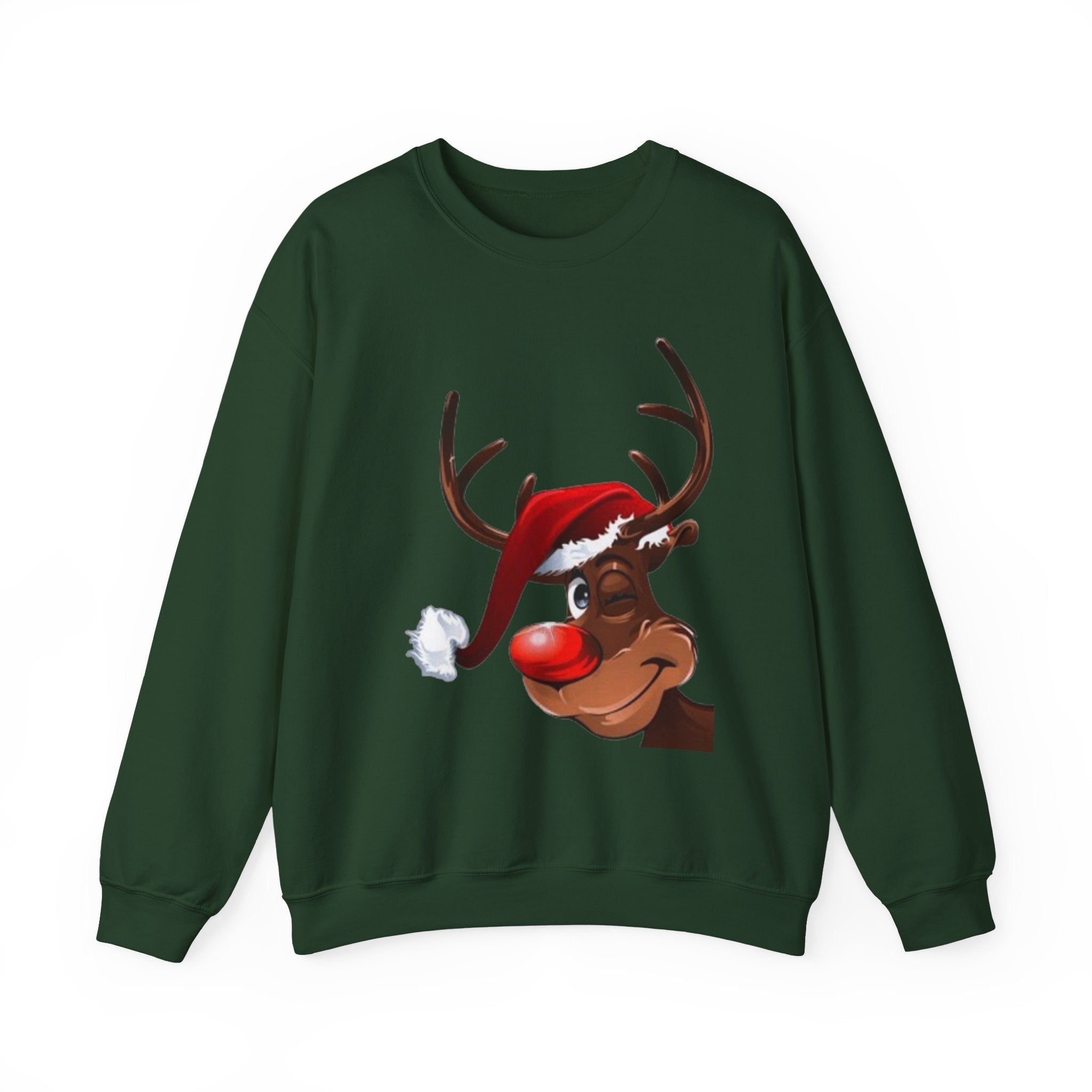 Festive Reindeer Unisex Heavy Blend™ Crewneck Sweatshirt