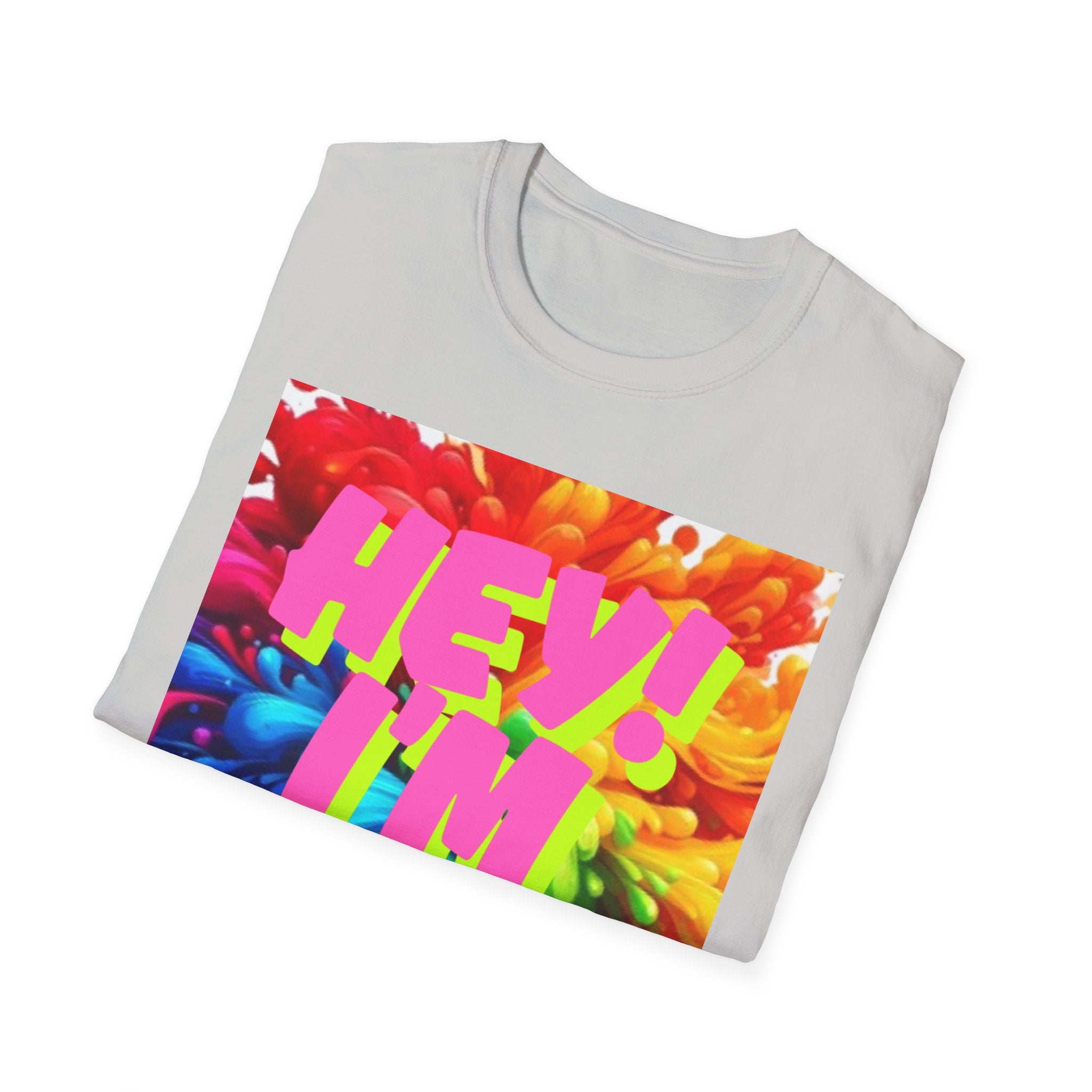 Hey I'm Gay! Heart Unisex Softstyle T-Shirt