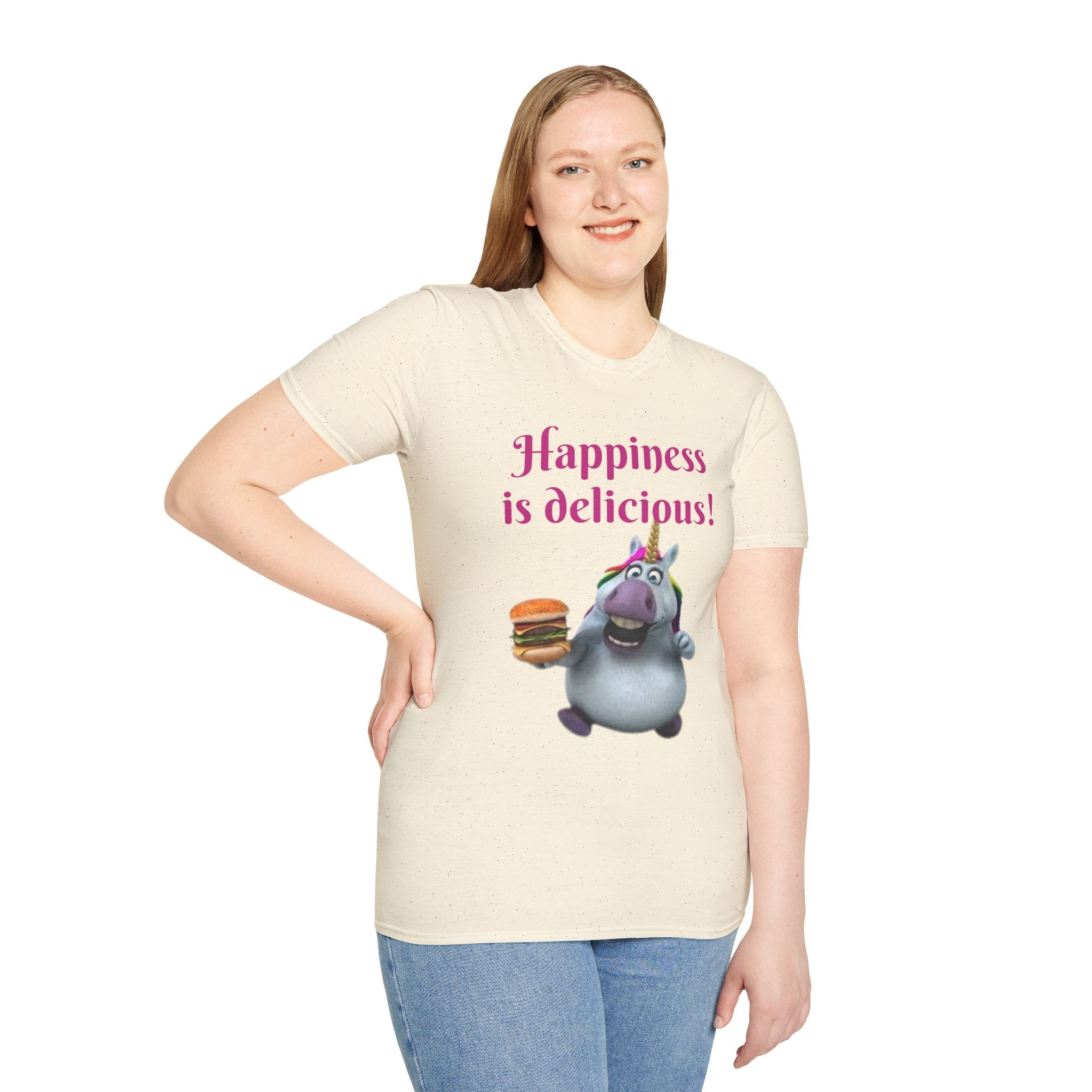 Happiness Is Delicious Unicorn Unisex Softstyle T-Shirt