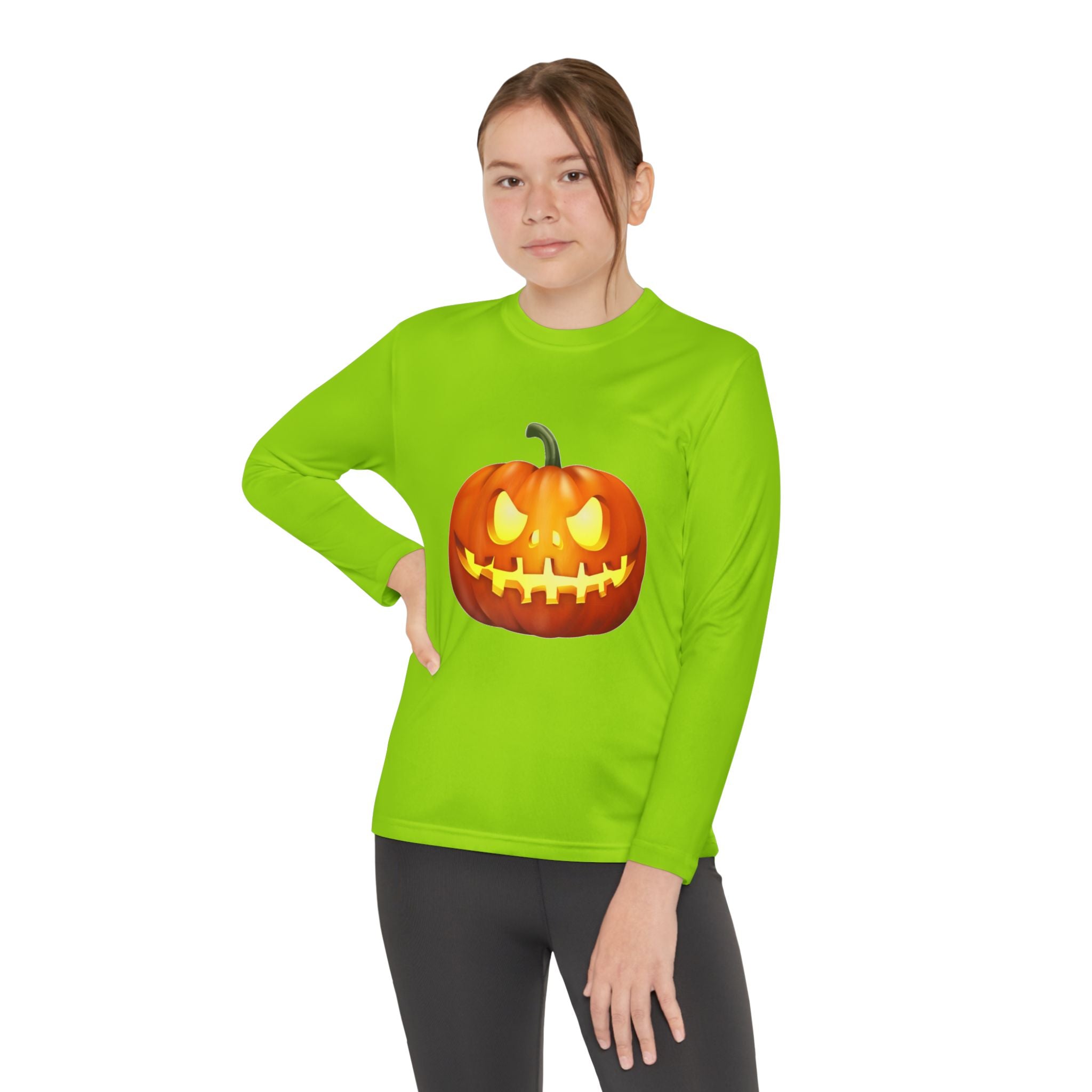 Halloween Pumpkin Youth Long Sleeve Competitor T-Shirt