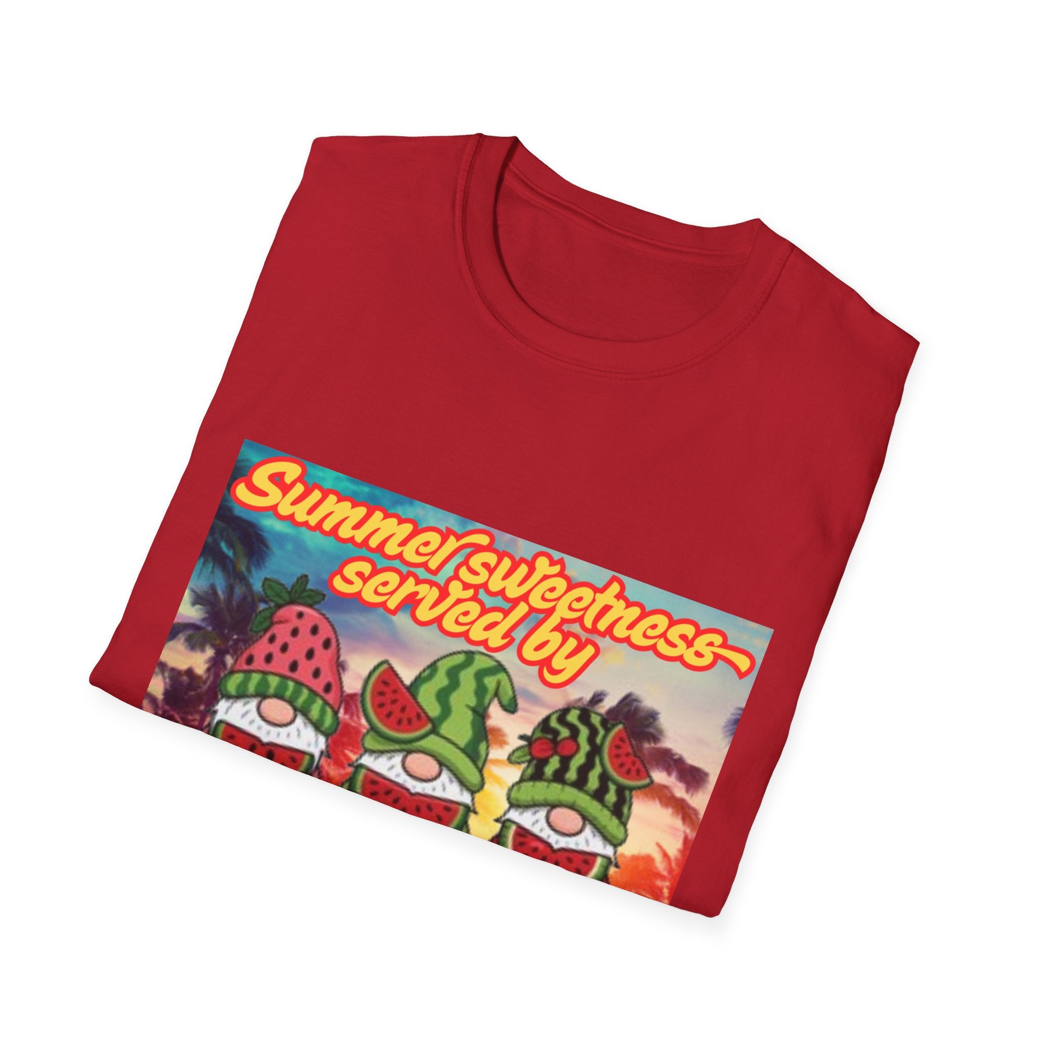 Summer Sweetness Served By Fruity Gnomes Unisex Softstyle T-Shirt