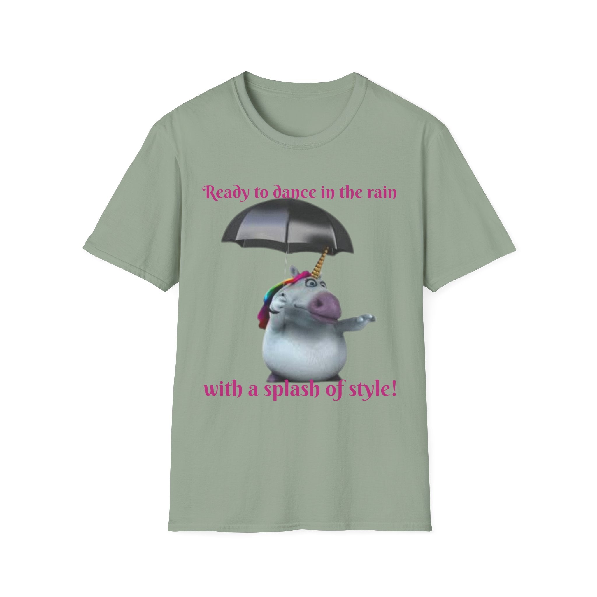 Ready to Dance In The Rain With A Splash Of Style Unicorn Unisex Softstyle T-Shirt