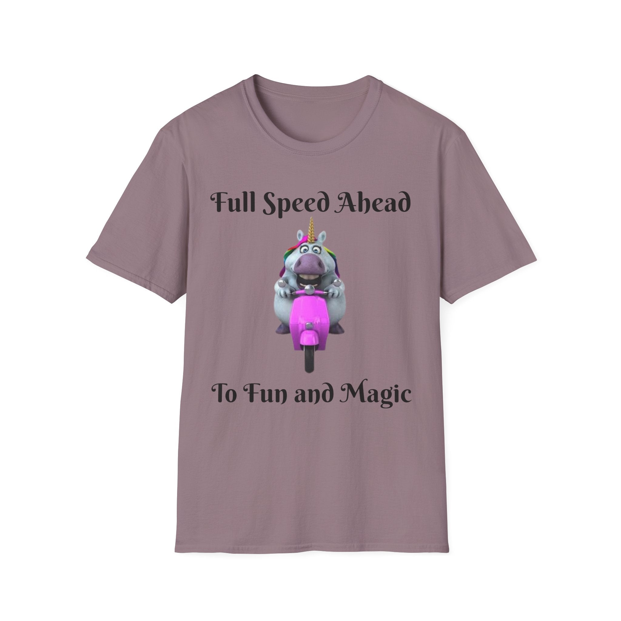 Full Speed Ahead To Fun And Magic Unicorn Unisex Softstyle T-Shirt