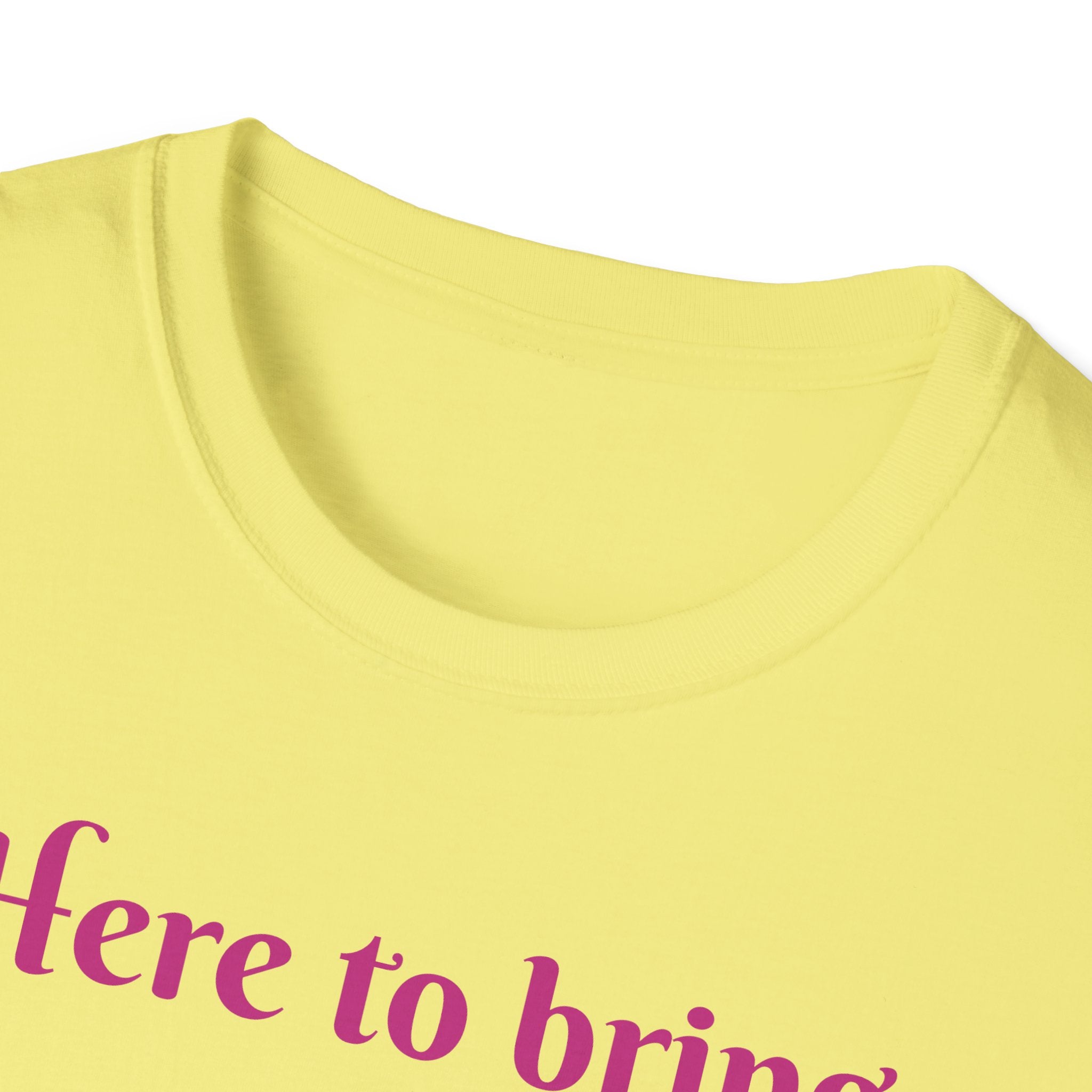 Here To Bring Some Joy Let's Hop Into Adventure Unisex Softstyle T-Shirt