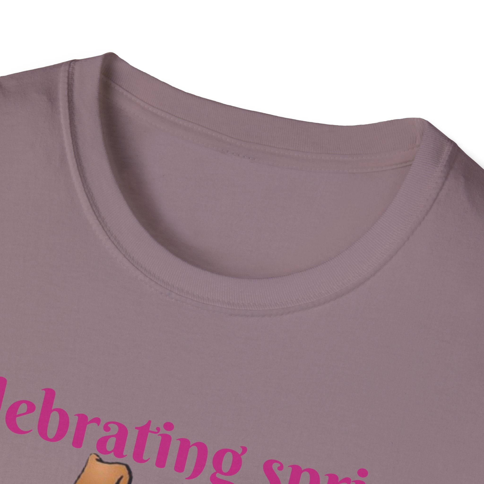 Celebrating Spring With Flowers And Friends Bunny Unisex Softstyle T-Shirt
