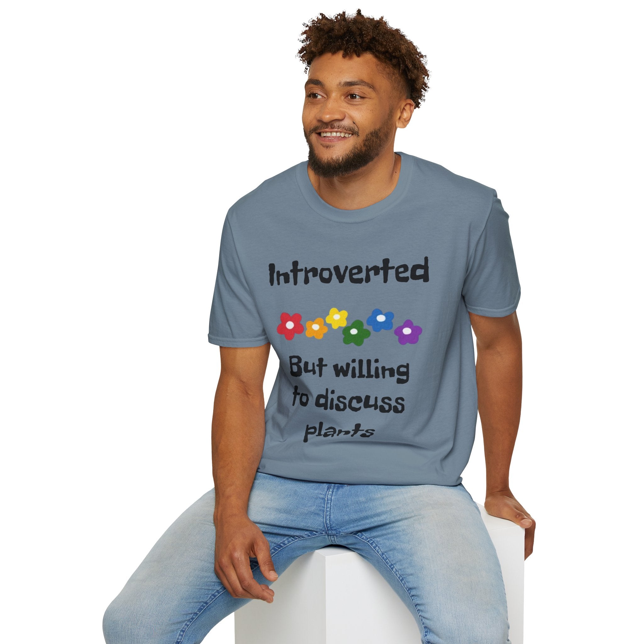 Introverted But Willing To Discuss Plants Unisex Softstyle T-Shirt