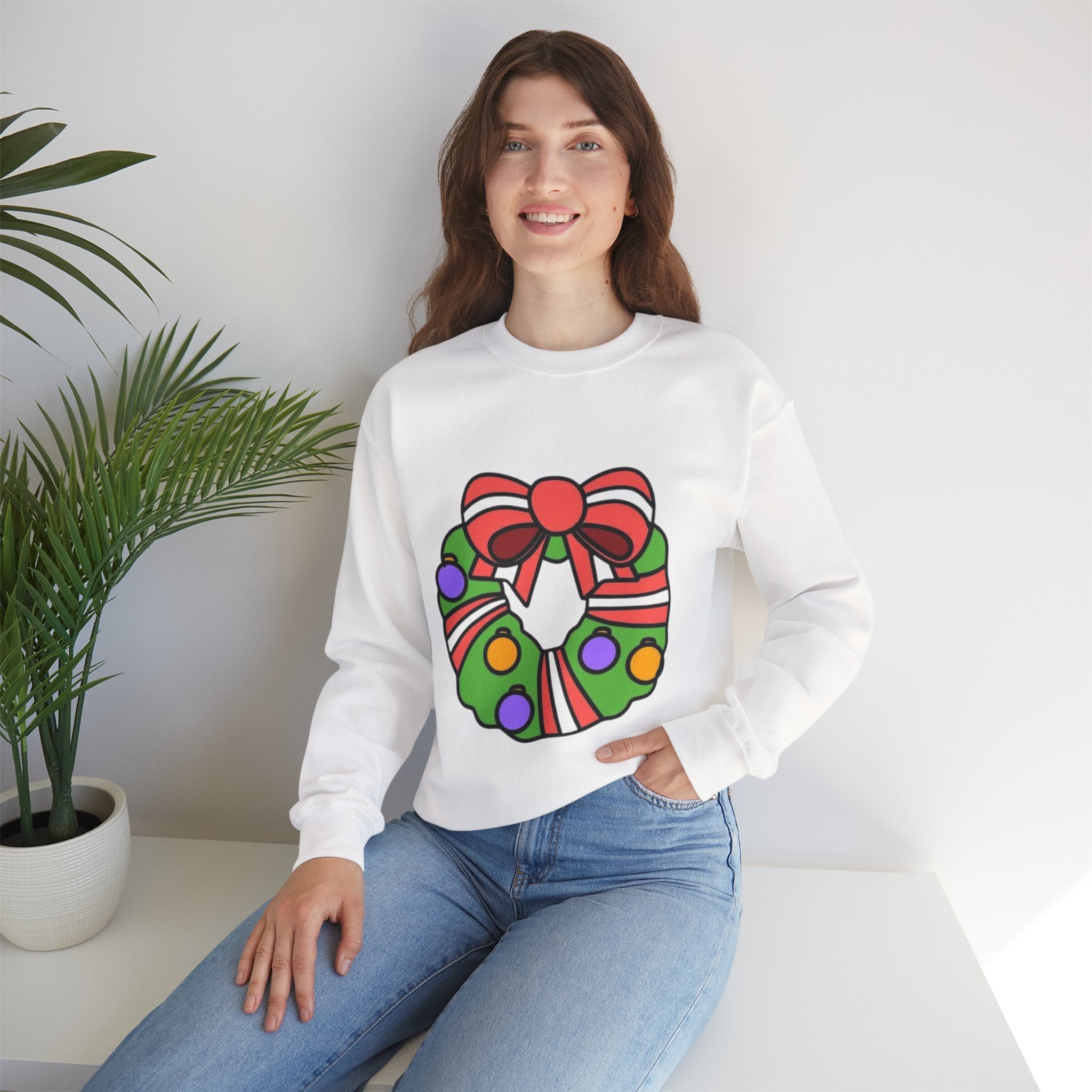 Holiday Wreath Unisex Heavy Blend™ Crewneck Sweatshirt