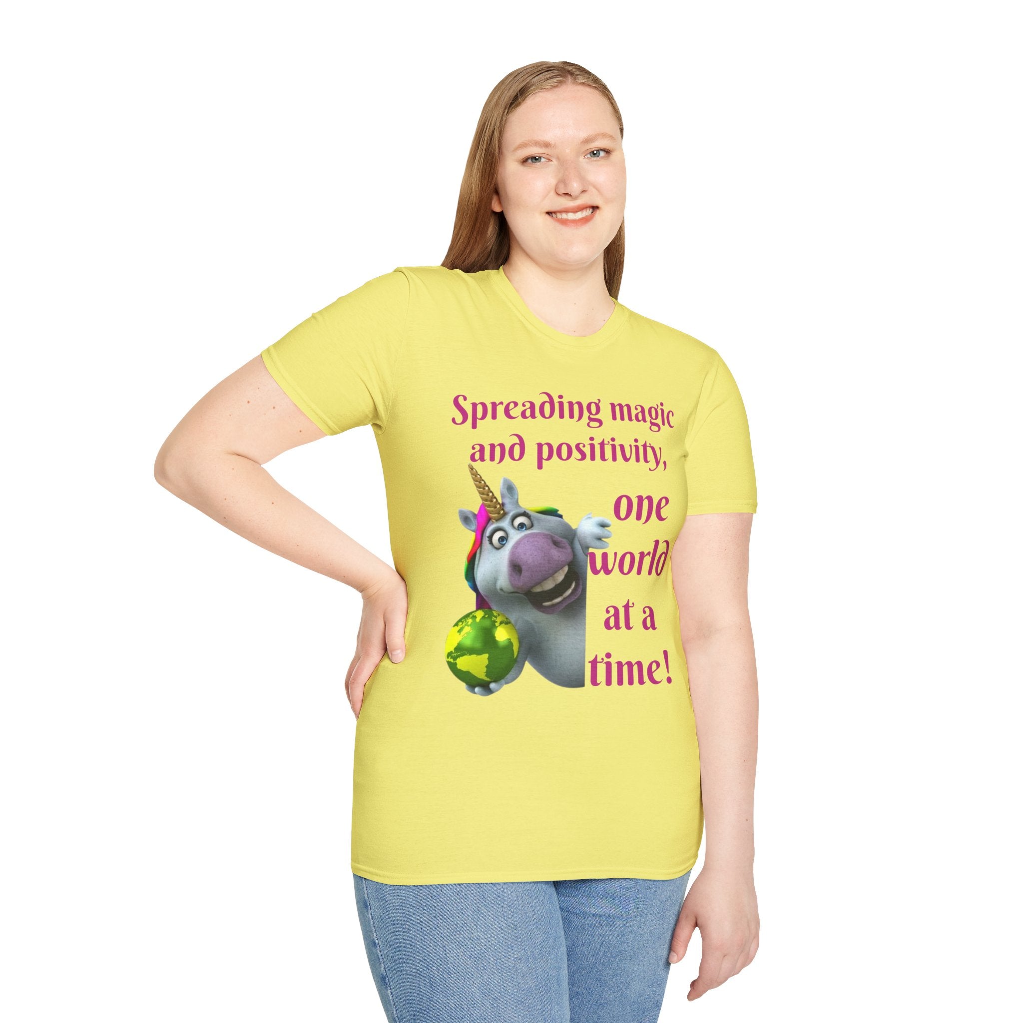 Spreading Magic And Positivity, One World At A Time! Unisex Softstyle T-Shirt
