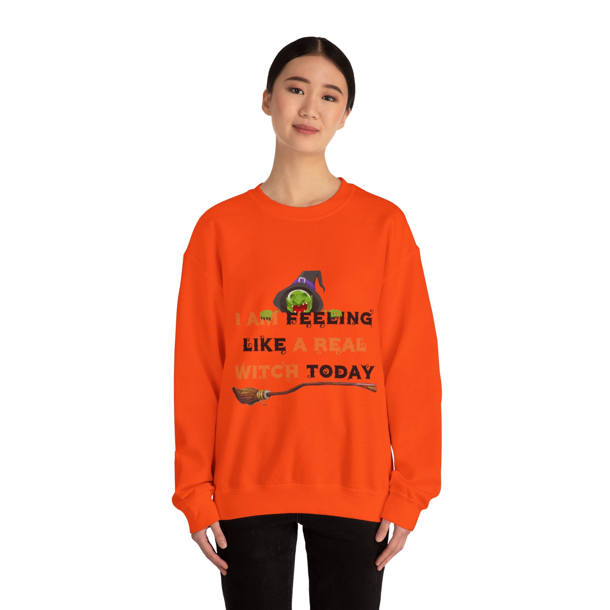 I Am Feeling Like A Real Witch Today Unisex Heavy Blend™ Crewneck Sweatshirt