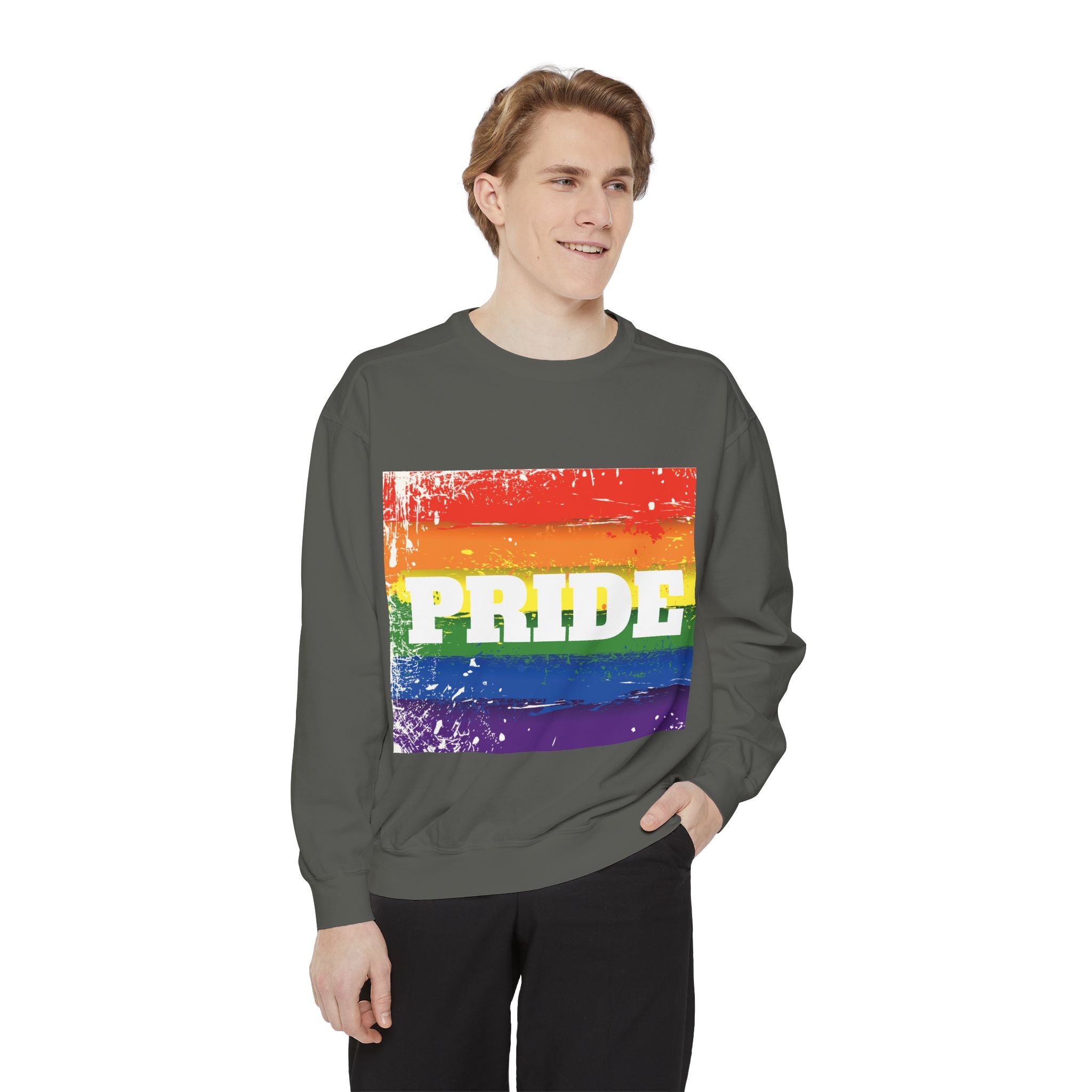 Pride Rainbow Unisex Garment-Dyed Sweatshirt