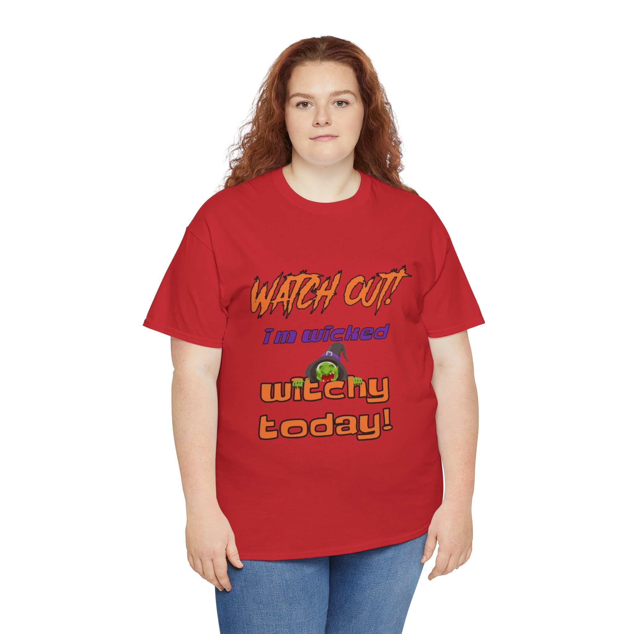 Watch Out I'm Wicked Witchy Today Halloween Unisex Heavy Cotton T-Shirt