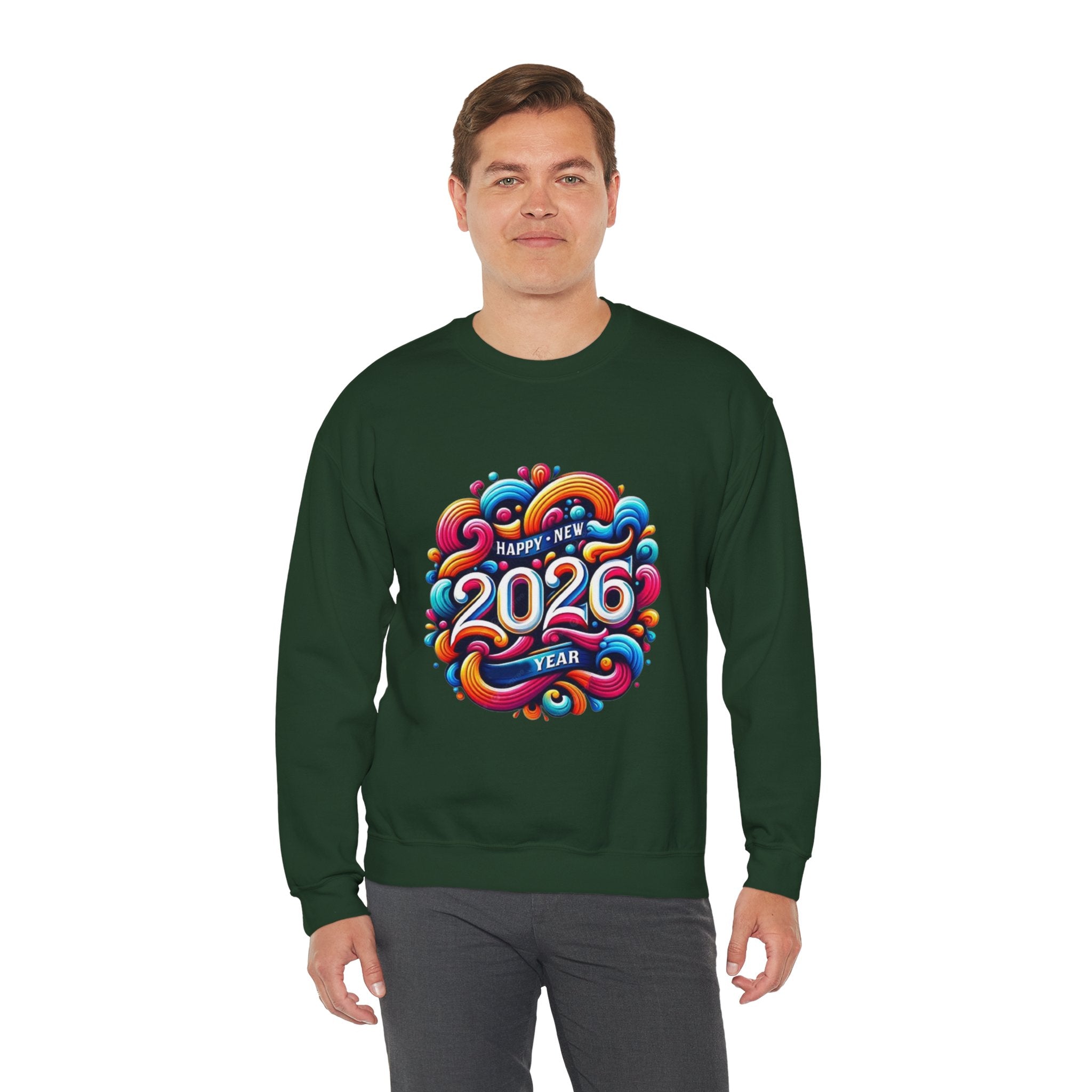 2026 Colorful New Year Unisex Heavy Blend™ Crewneck Sweatshirt