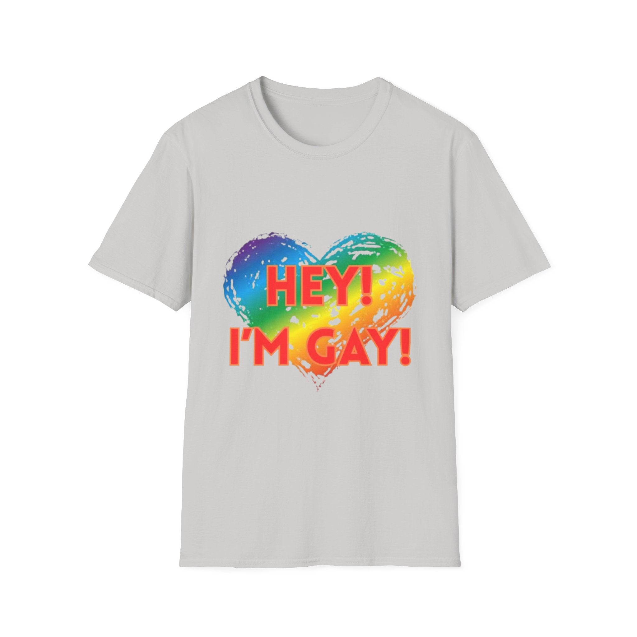Hey I'm Gay! Unisex Softstyle T-Shirt