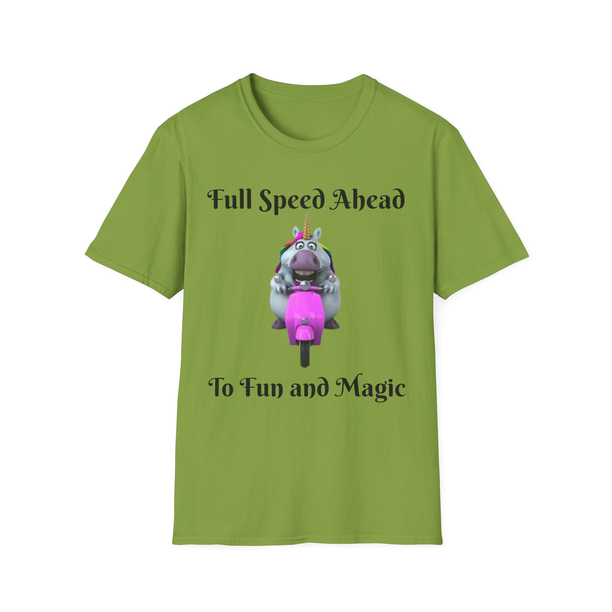 Full Speed Ahead To Fun And Magic Unicorn Unisex Softstyle T-Shirt