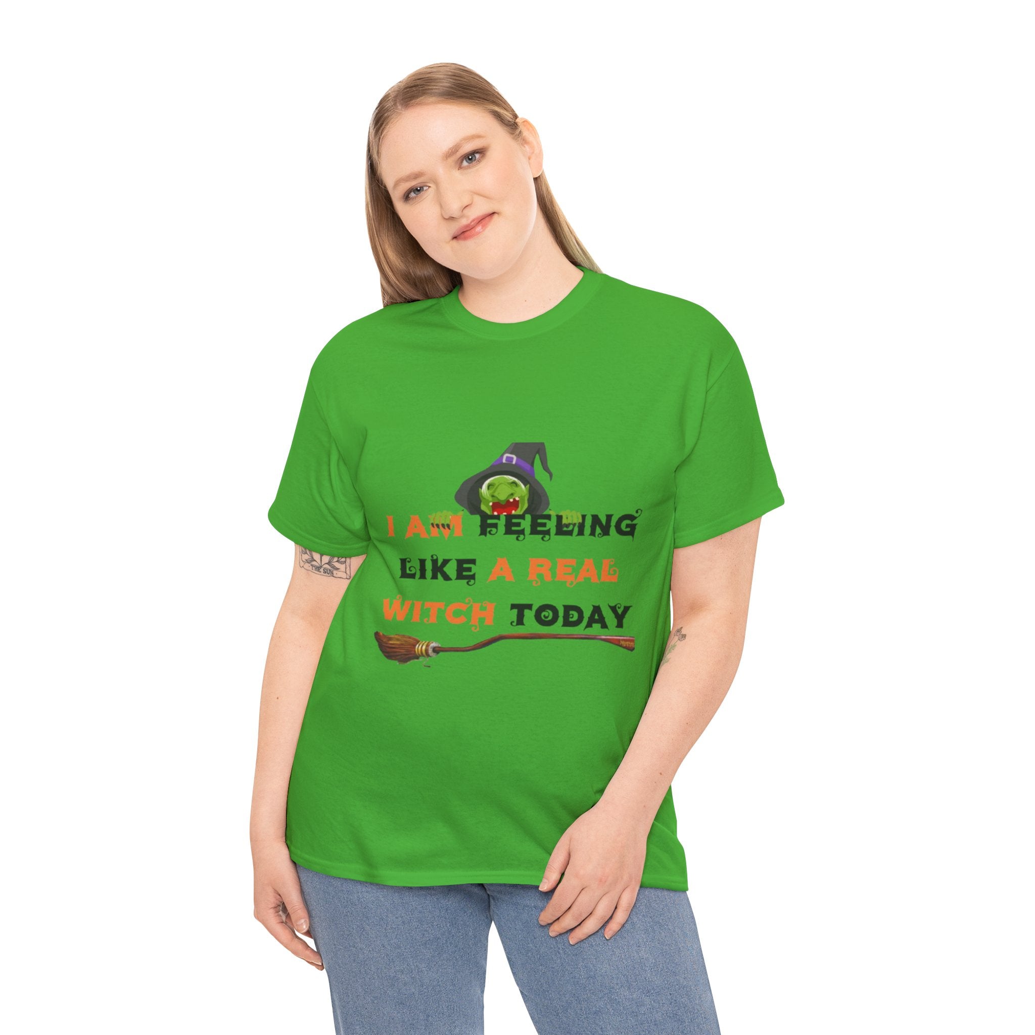 I Am Feeling Like A Real Witch Today Unisex Heavy Cotton Short Sleeve T-Shirt