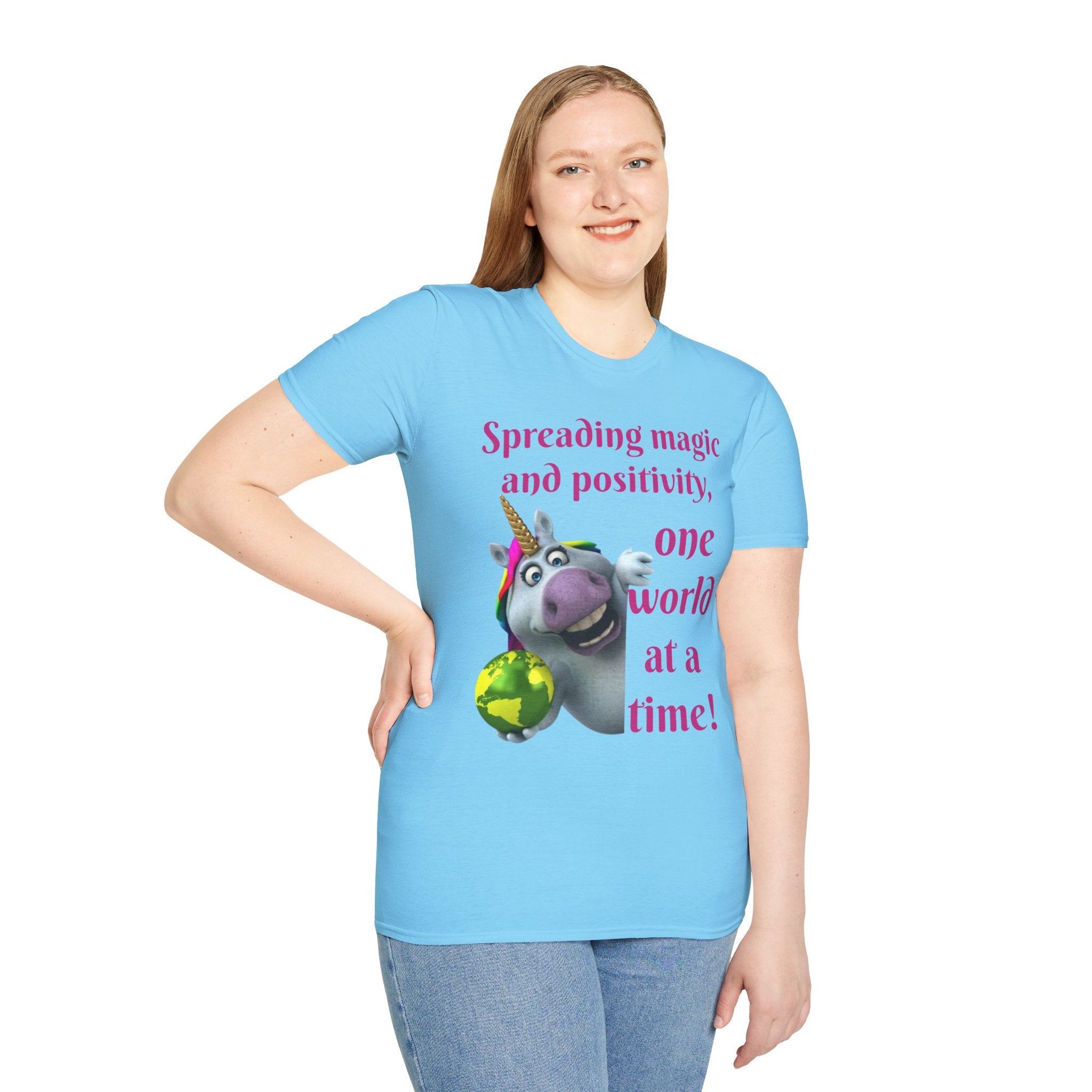 Spreading Magic And Positivity, One World At A Time! Unisex Softstyle T-Shirt