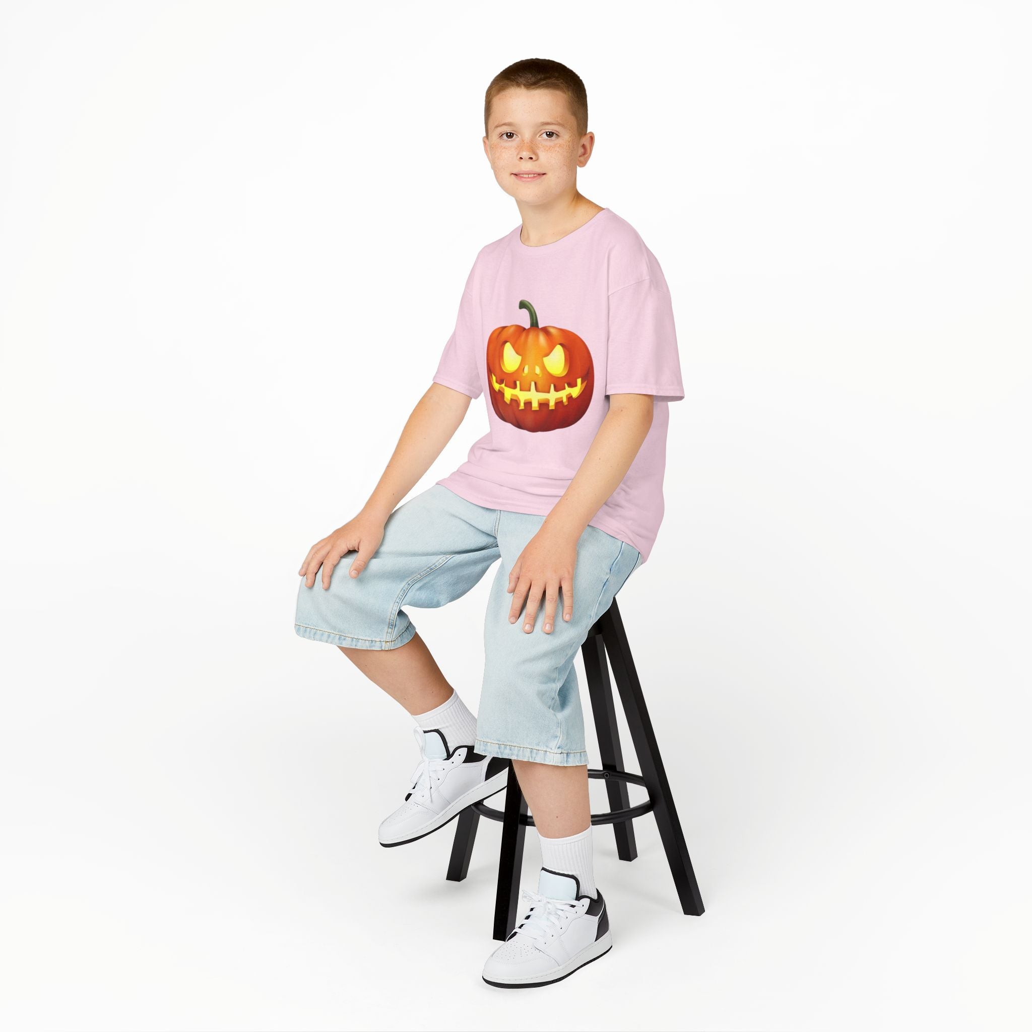 Halloween Pumpkin Kids Heavy Cotton Short Sleeve T-Shirt