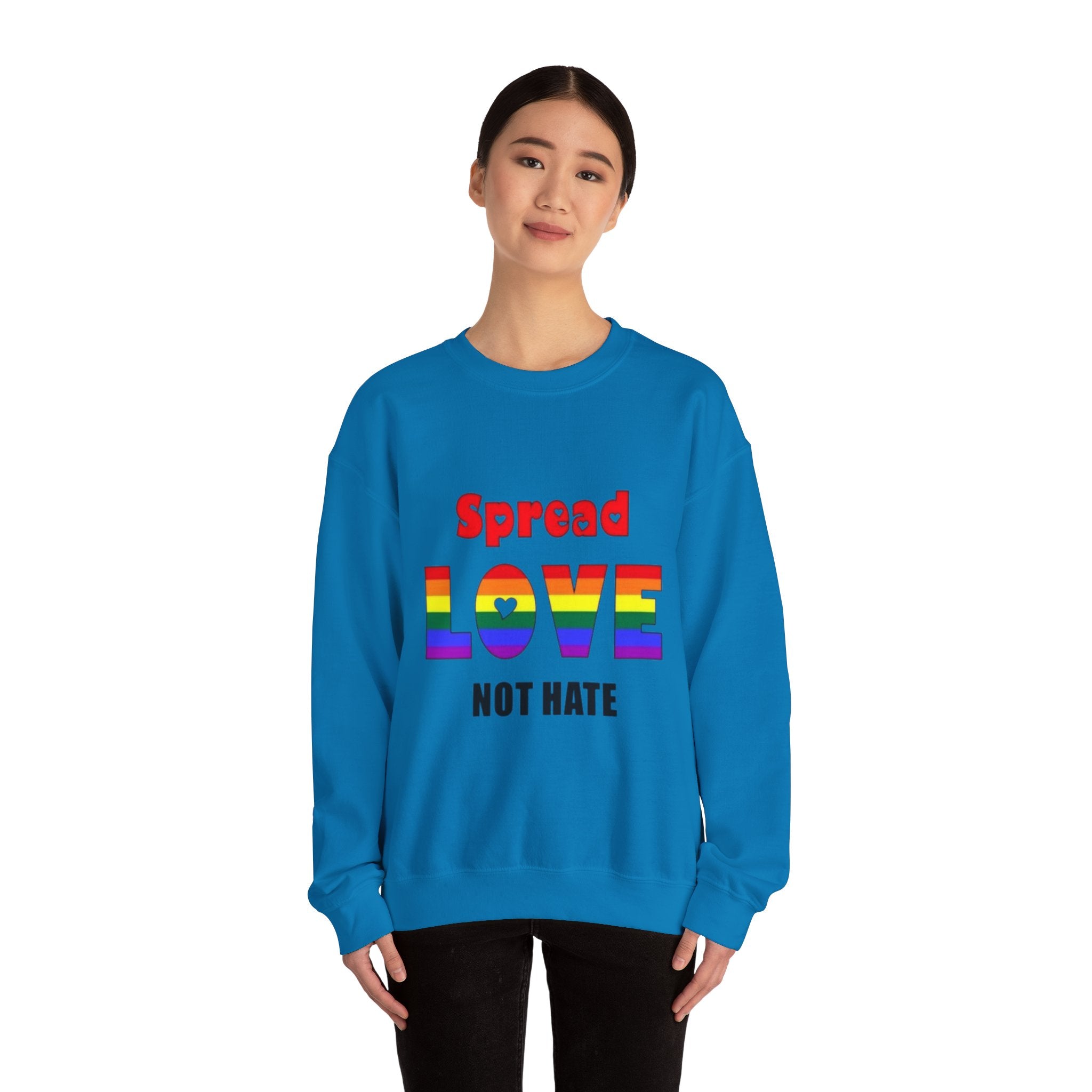 Spread Love Not Hate Unisex Crewneck Sweatshirt
