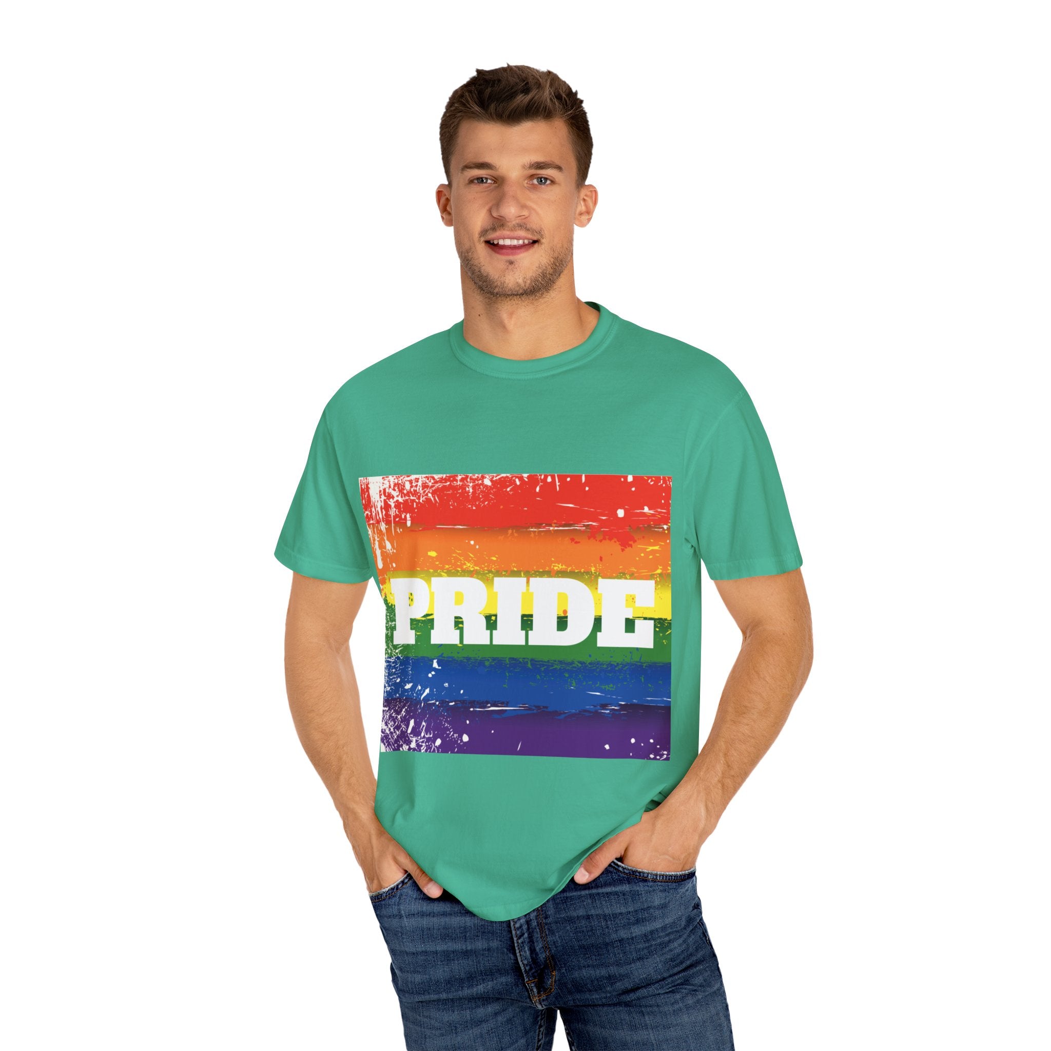 Pride Rainbow Unisex Garment-Dyed T-Shirt