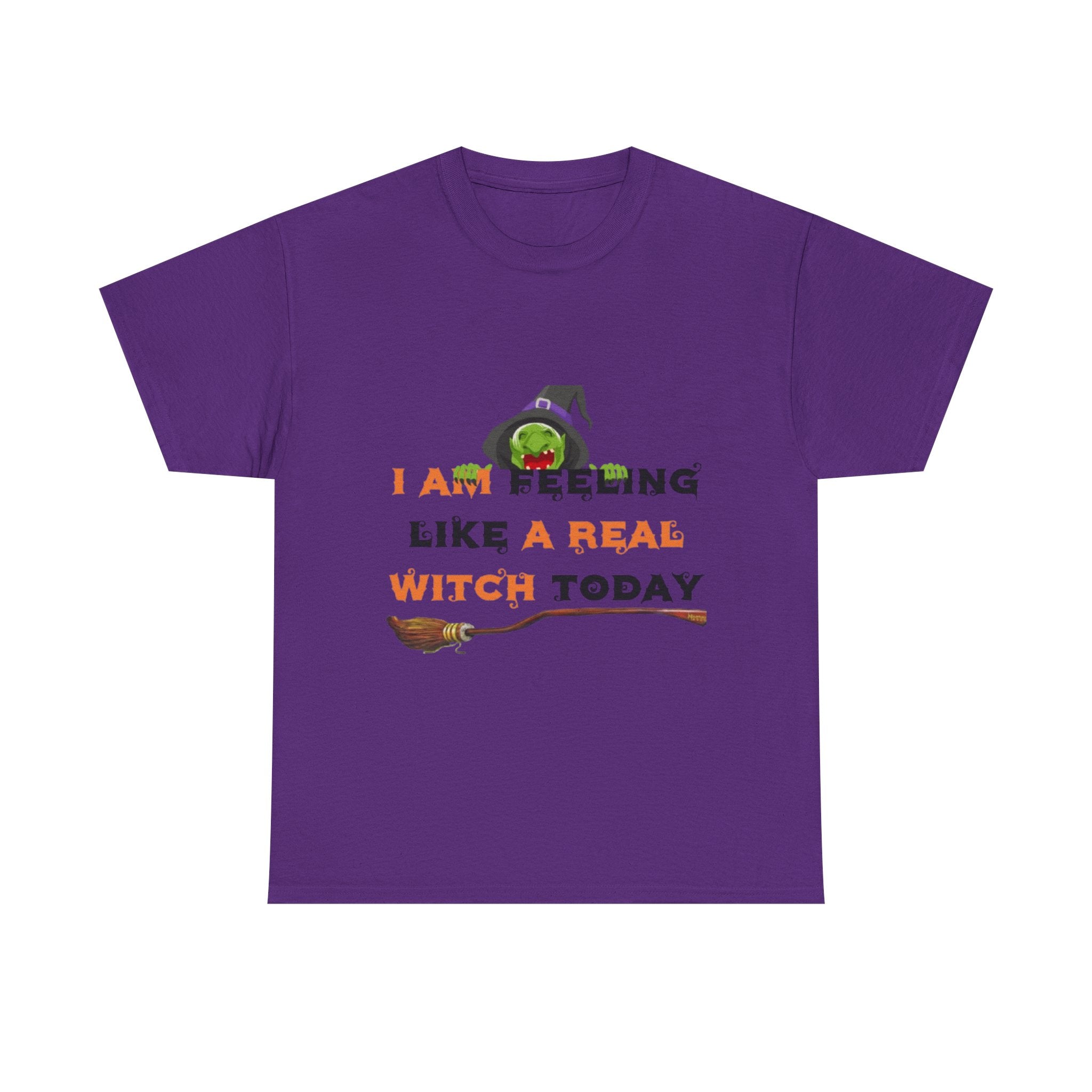 I Am Feeling Like A Real Witch Today Unisex Heavy Cotton Short Sleeve T-Shirt