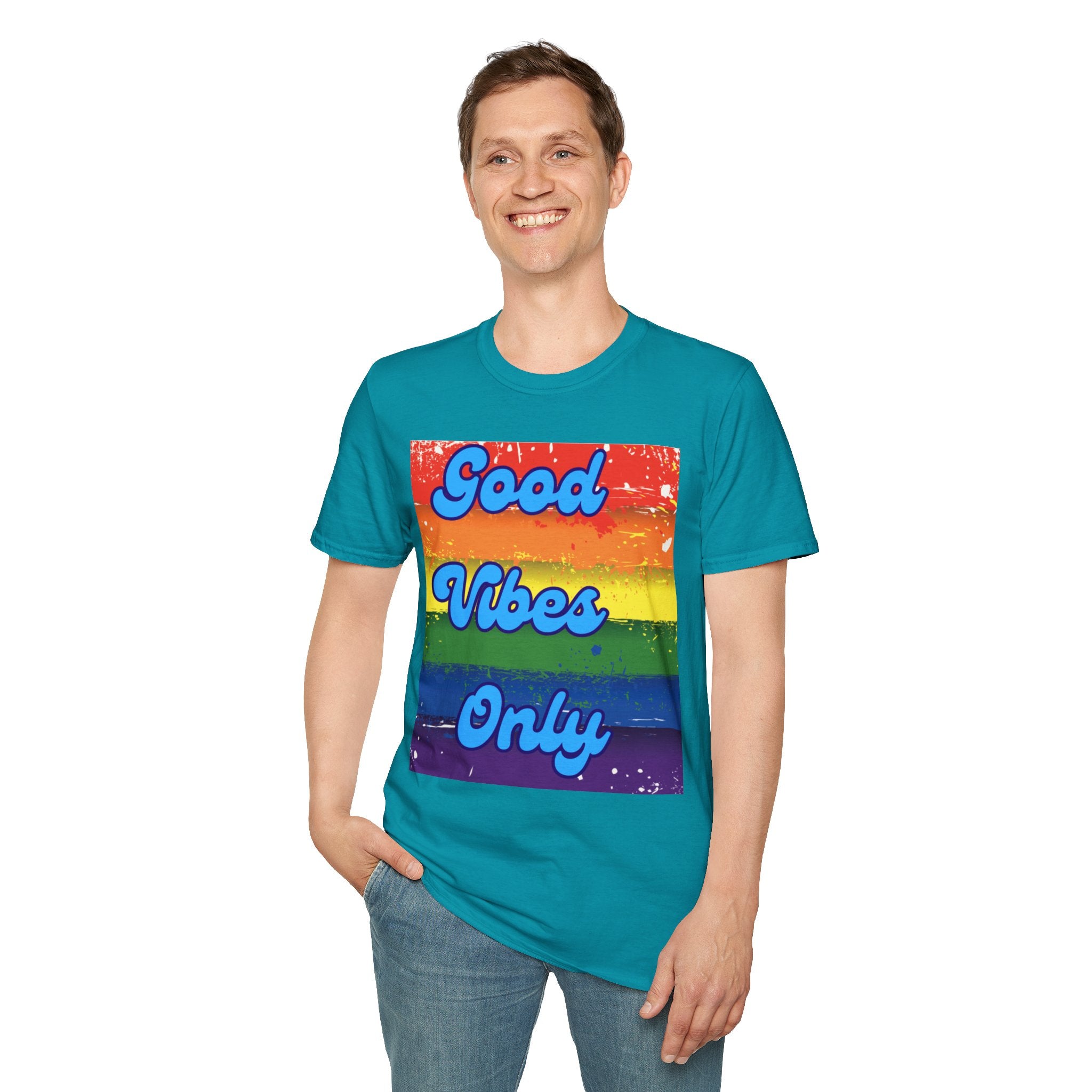 Good Vibes Only Blue Unisex Softstyle T-Shirt