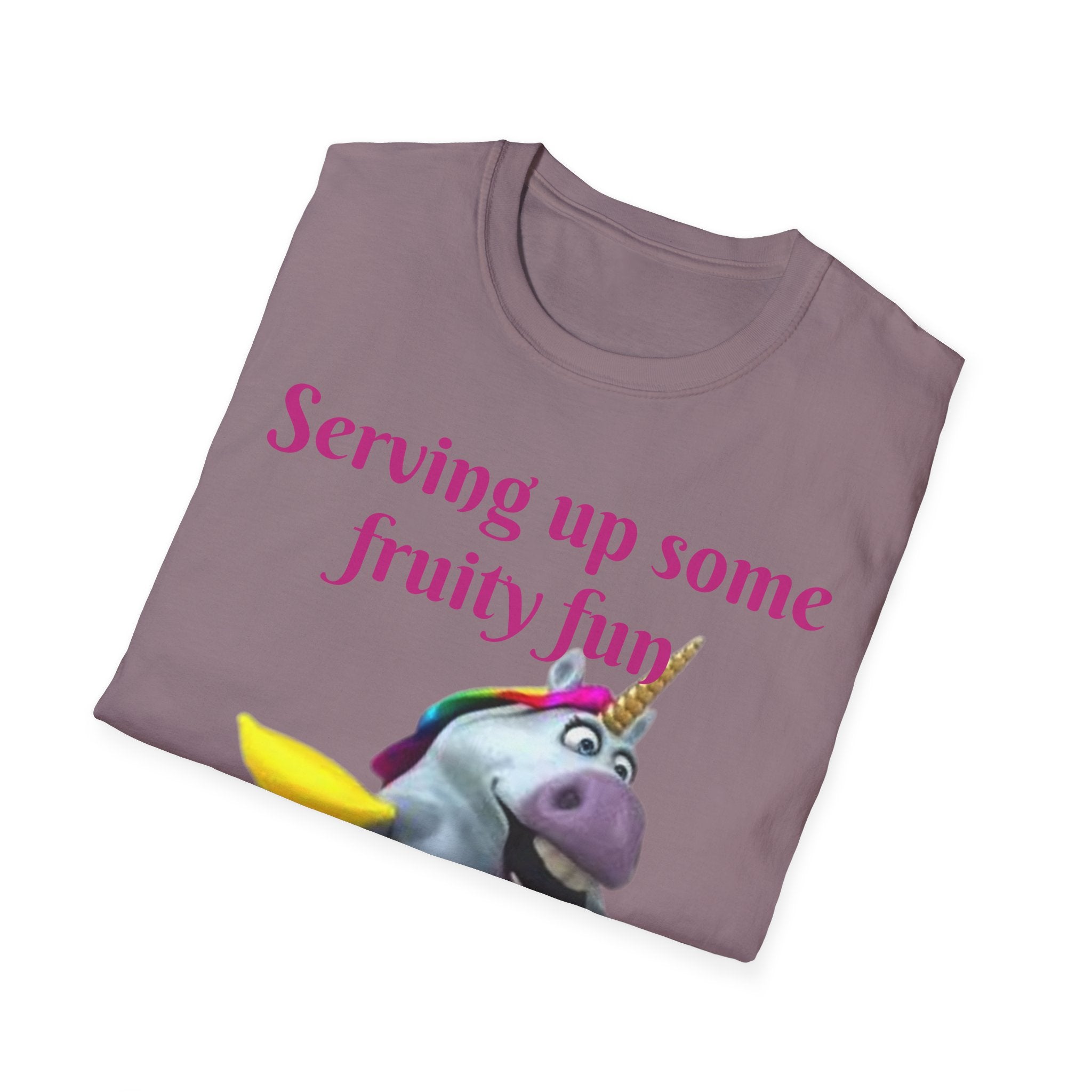Serving Up Some Fruity Fun Let's Go Bananas Unicorn Unisex Softstyle T-Shirt