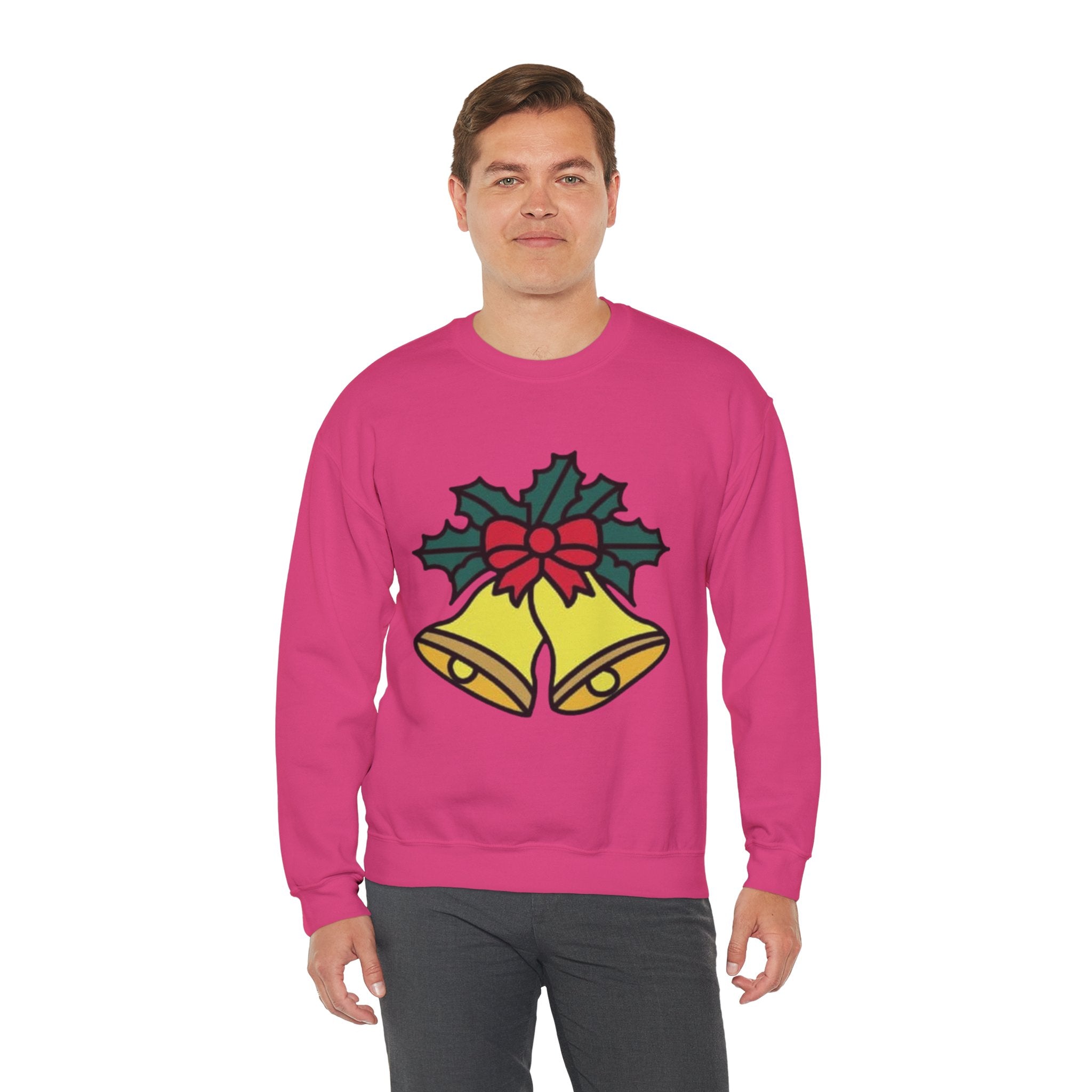 Festive Holiday Bells & Holly Unisex Heavy Blend™ Crewneck Sweatshirt