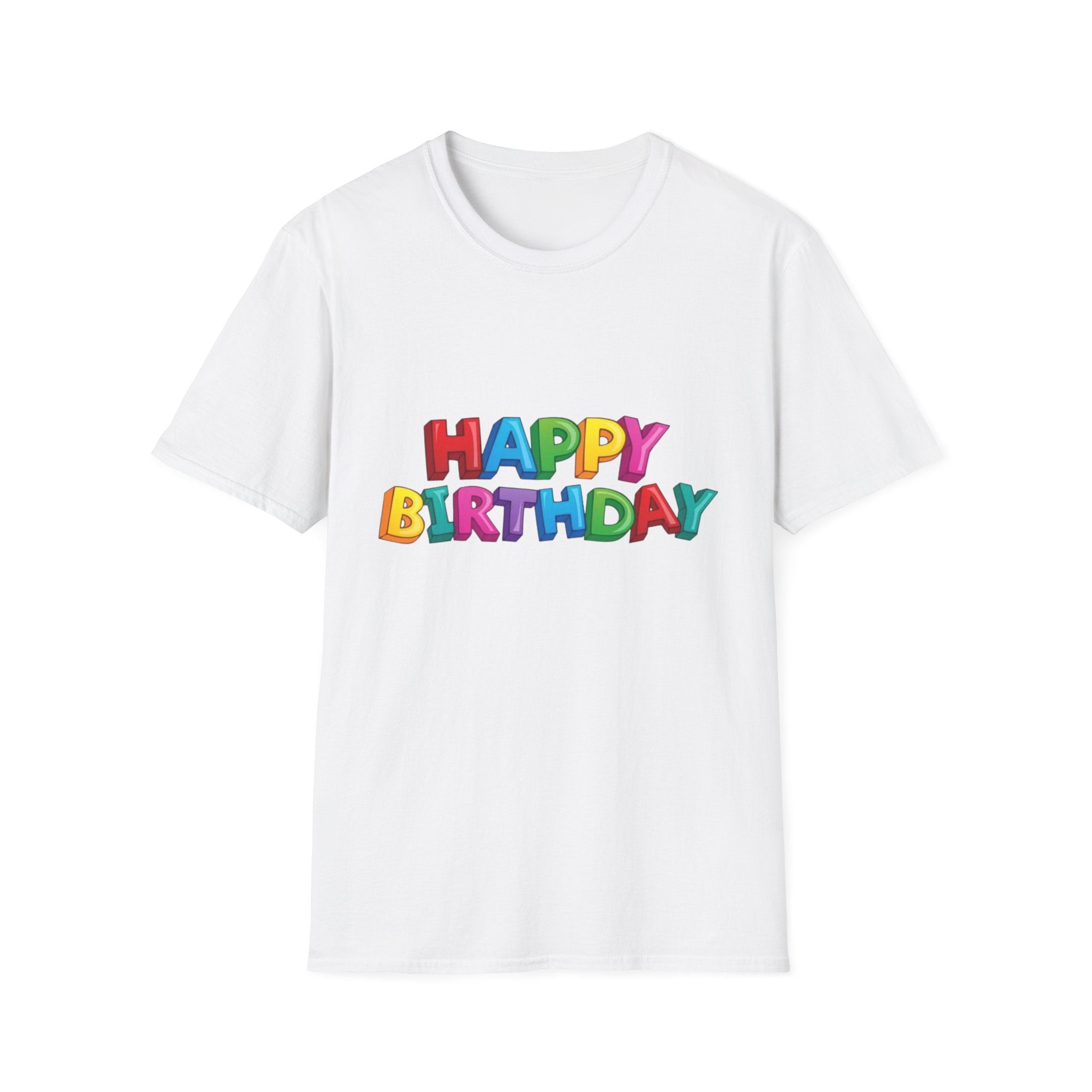 Happy Birthday Unisex Softstyle T-Shirt-Personalize It!