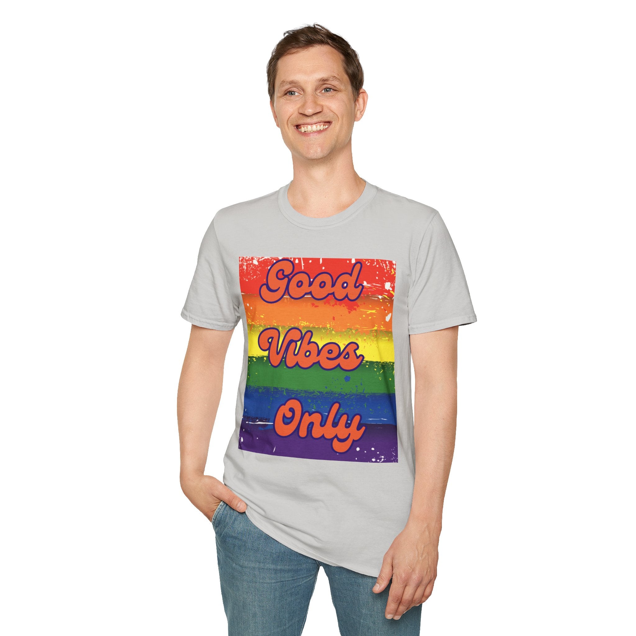 Good Vibes Only Orange Unisex Softstyle T-Shirt