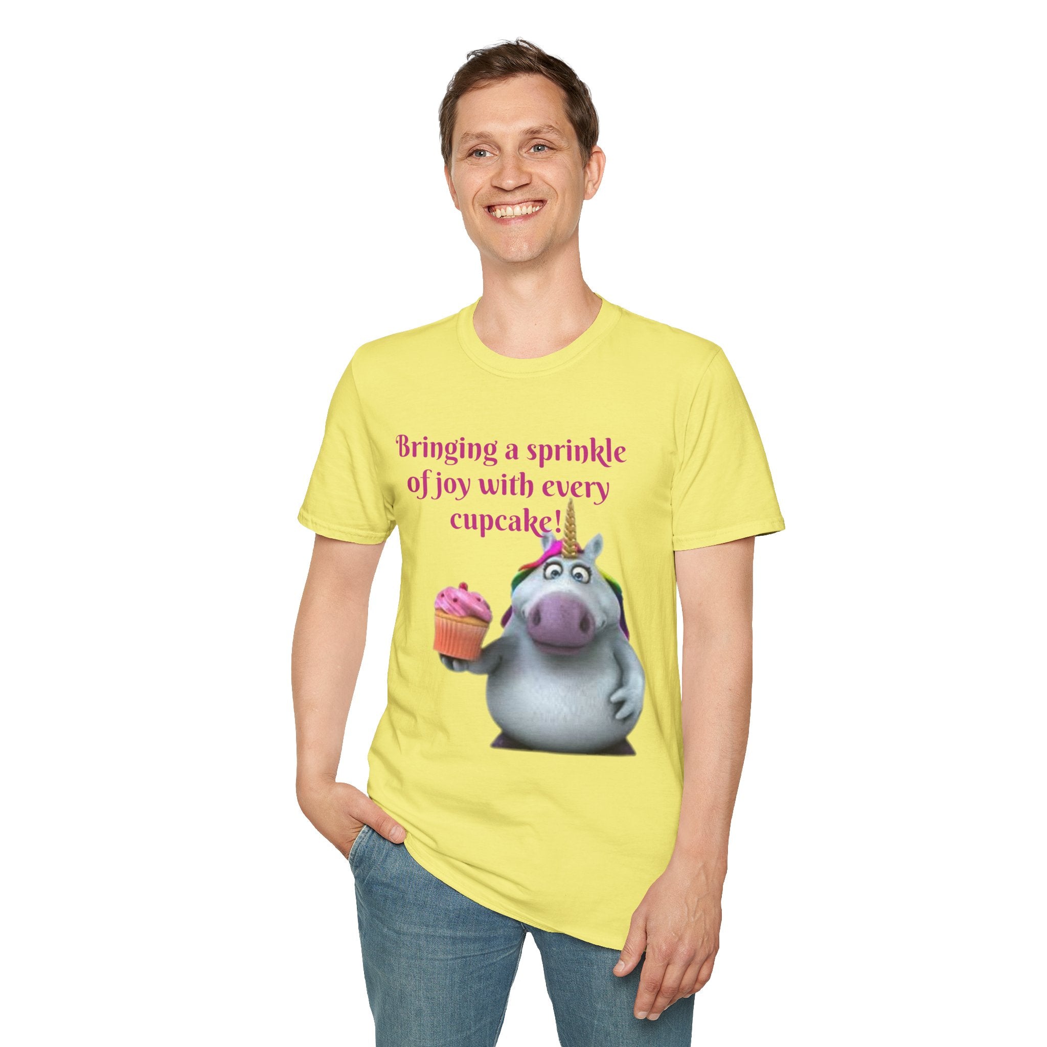 Bringing A Sprinkle Of Joy With Every Cupcake Unicorn Unisex Softstyle T-Shirt