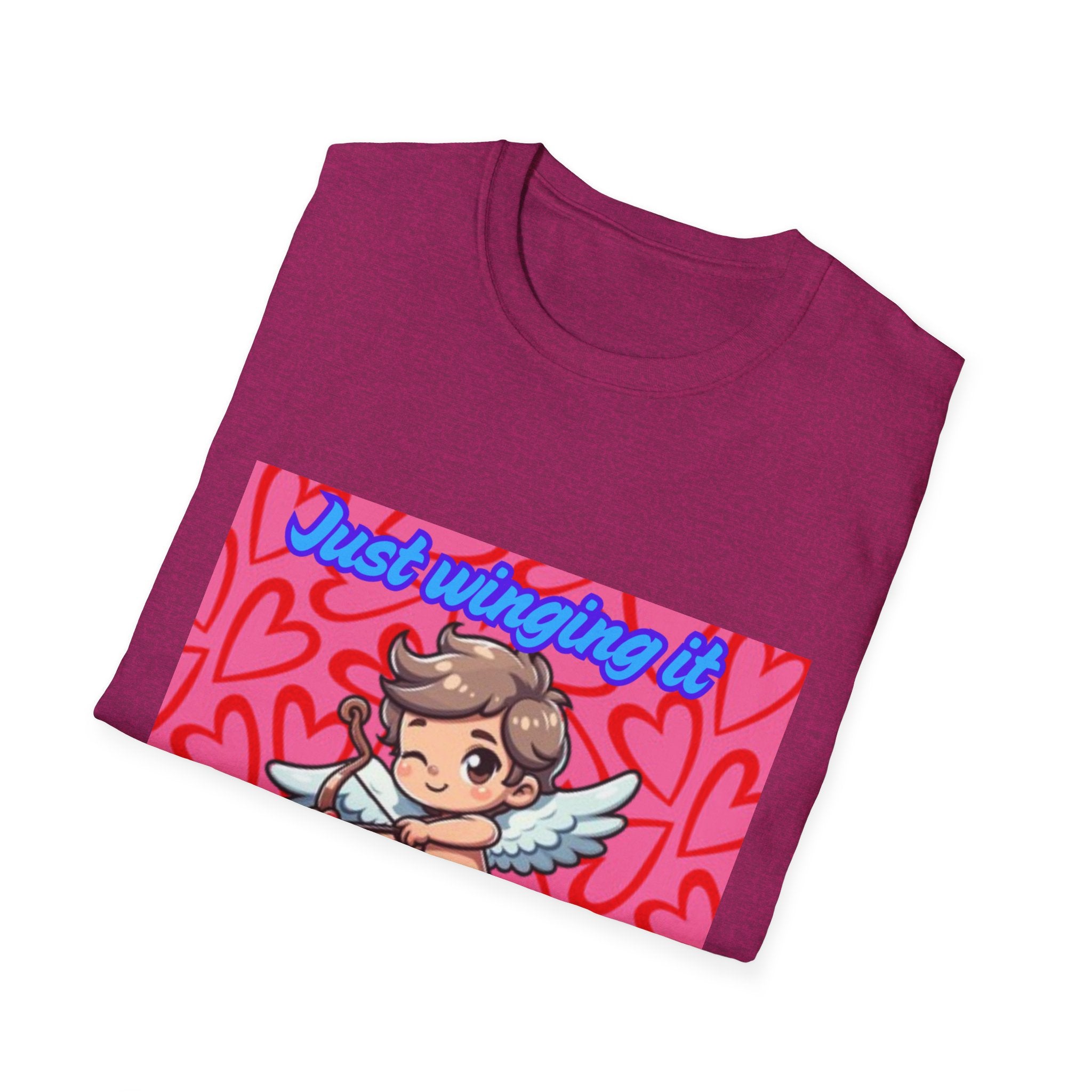 Just Winging It And Aiming For Love Unisex Softstyle T-Shirt