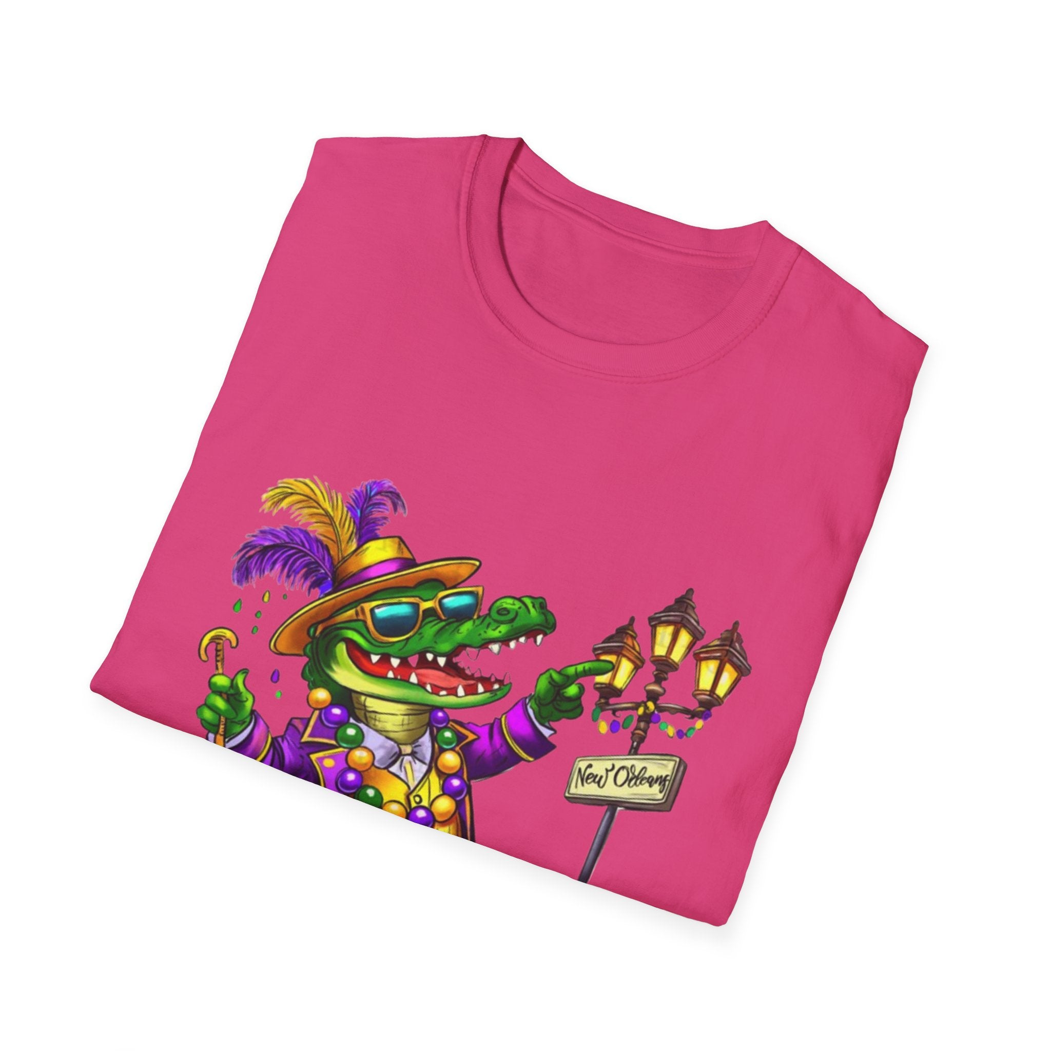 Mardi Gras Gator Unisex Softstyle T-Shirt