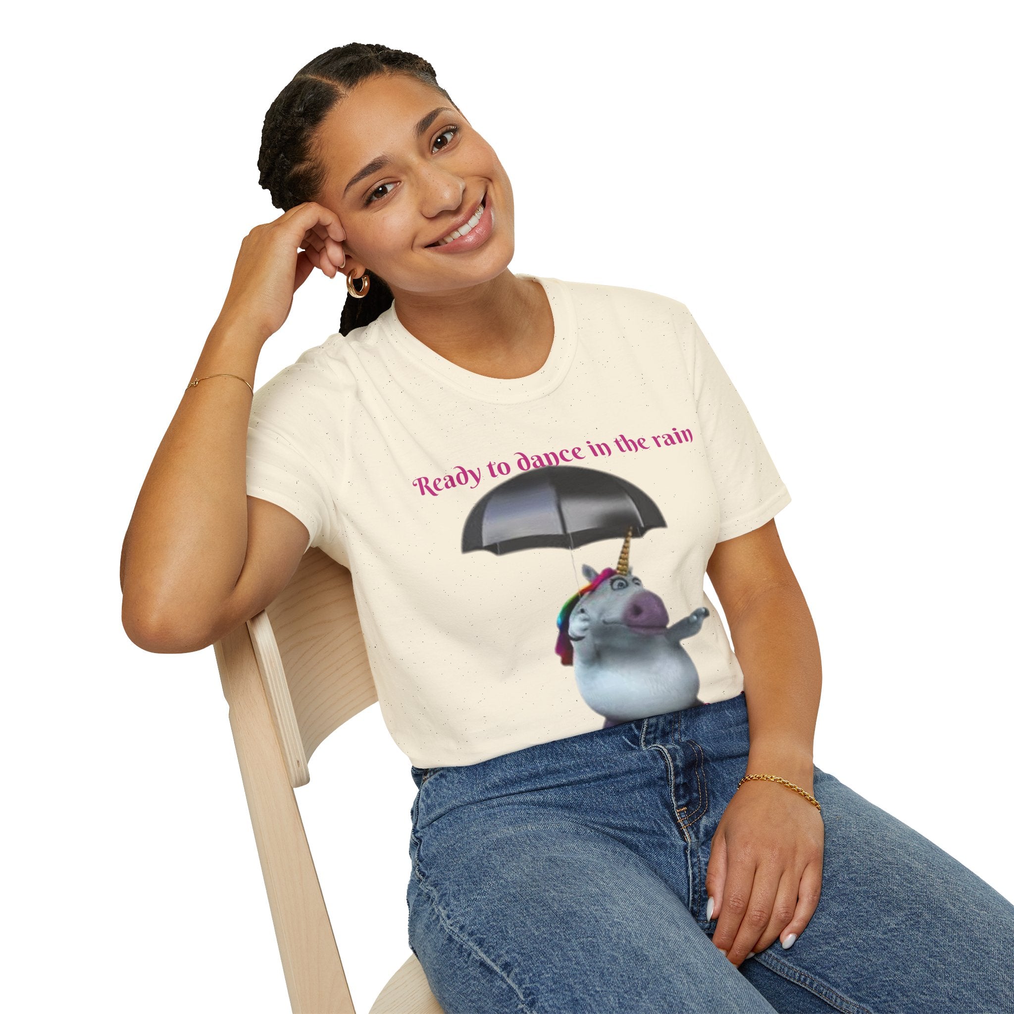 Ready to Dance In The Rain With A Splash Of Style Unicorn Unisex Softstyle T-Shirt