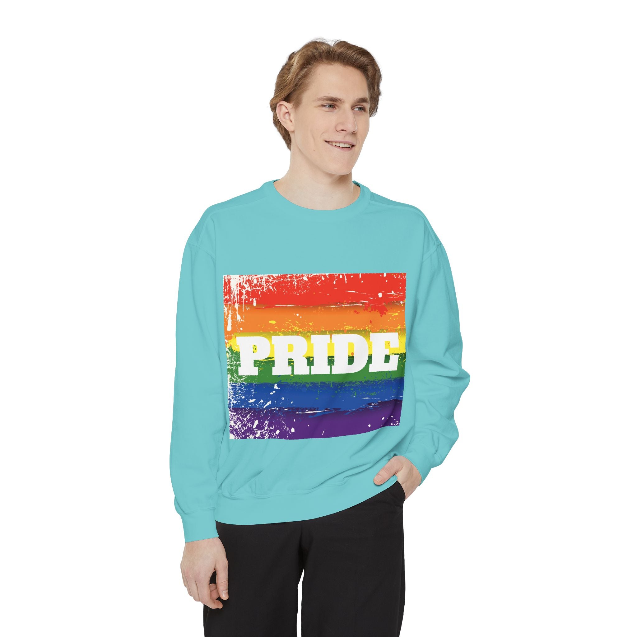 Pride Rainbow Unisex Garment-Dyed Sweatshirt