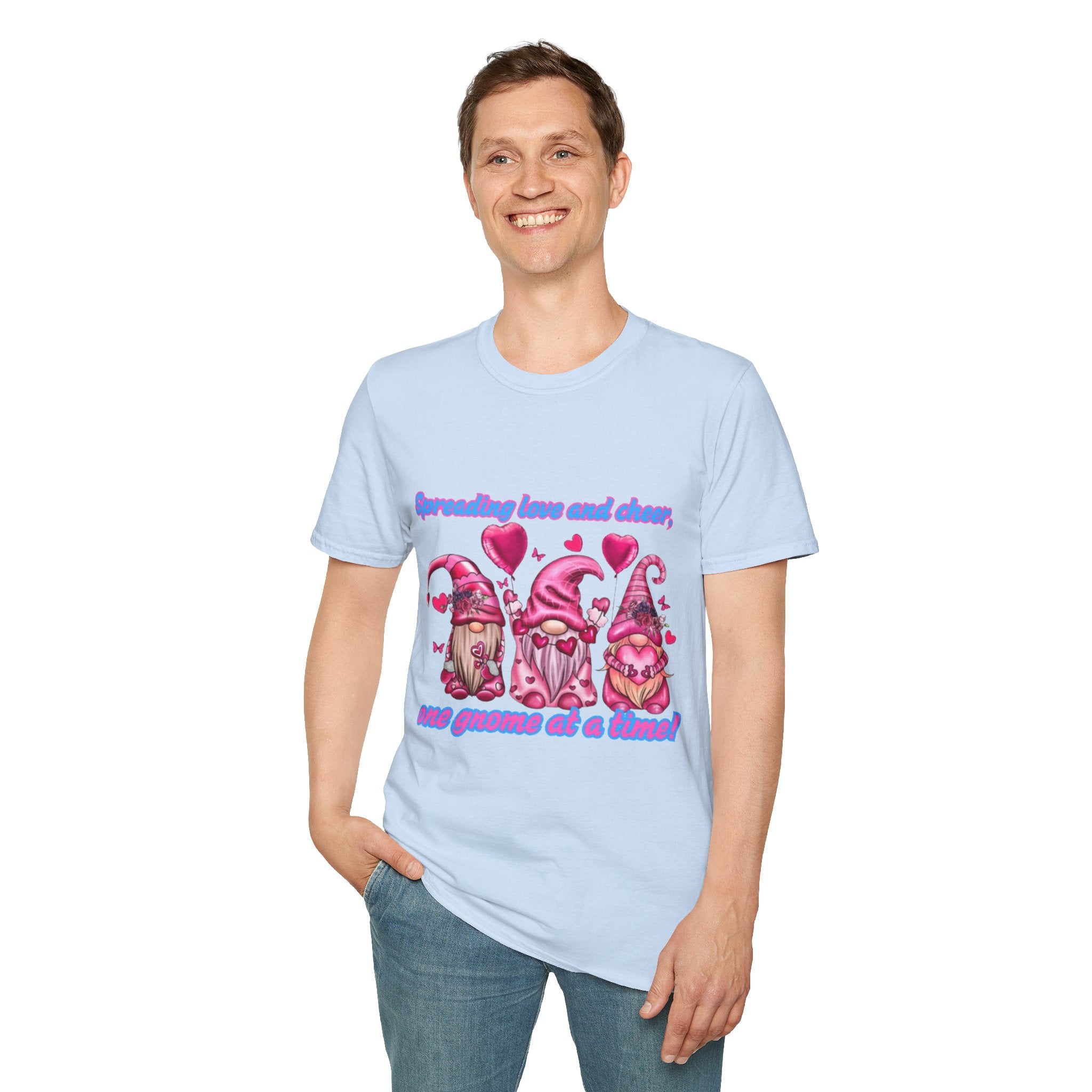 Spreading Love And Cheer One Gnome At A Time Unisex Softstyle T-Shirt