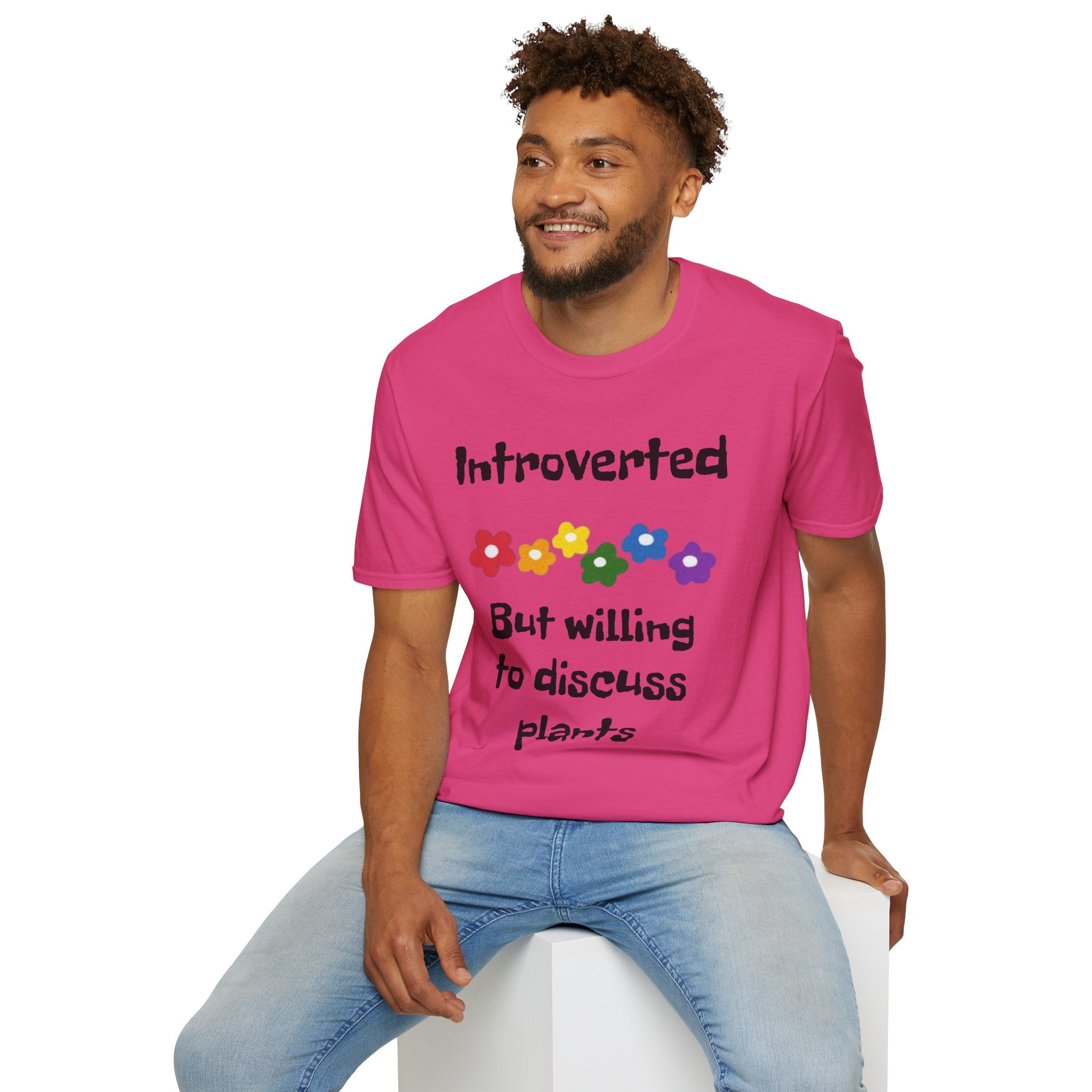 Introverted But Willing To Discuss Plants Unisex Softstyle T-Shirt