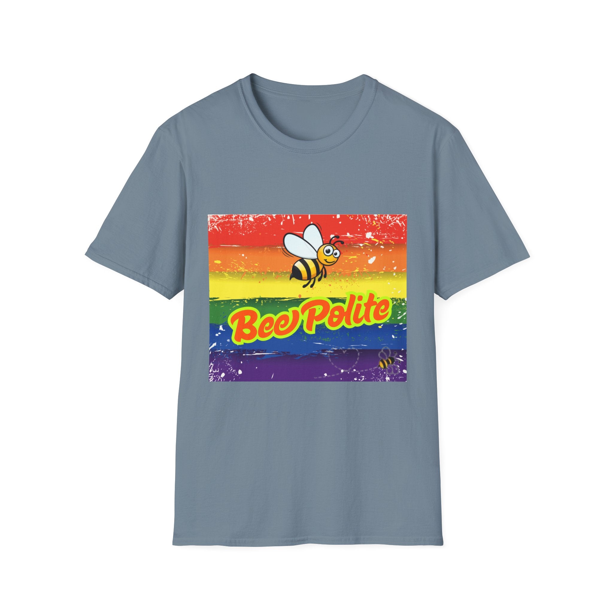 Bee Polite Rainbow Unisex Softstyle T-Shirt