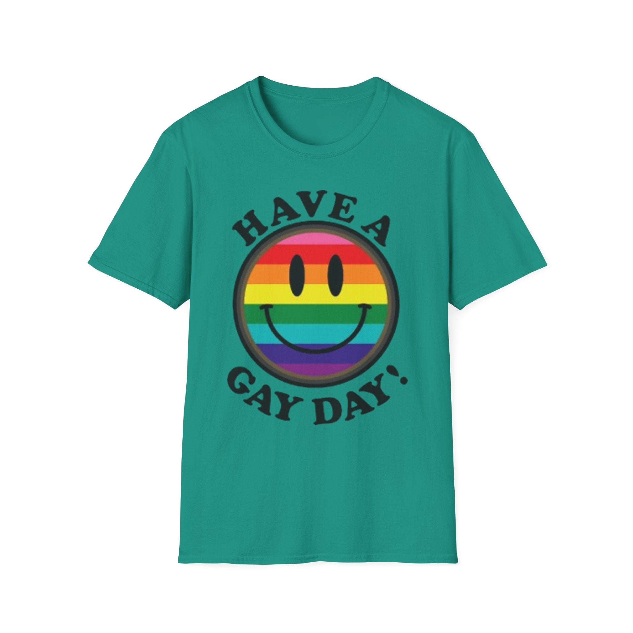 Have A Gay Day Rainbow Smile Unisex Softstyle T-Shirt