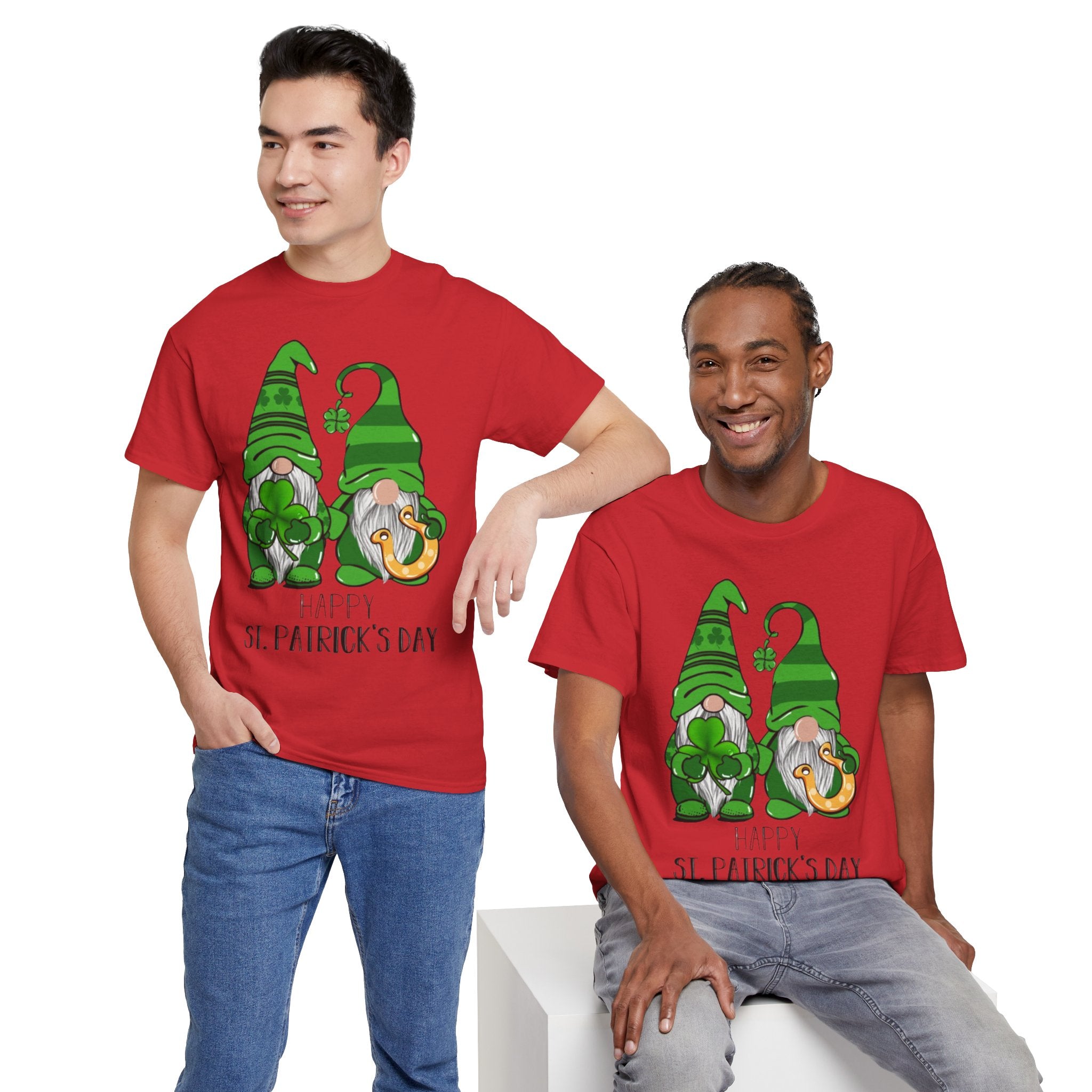 Happy St. Patrick's Day Gnome Unisex Heavy Cotton T-Shirt